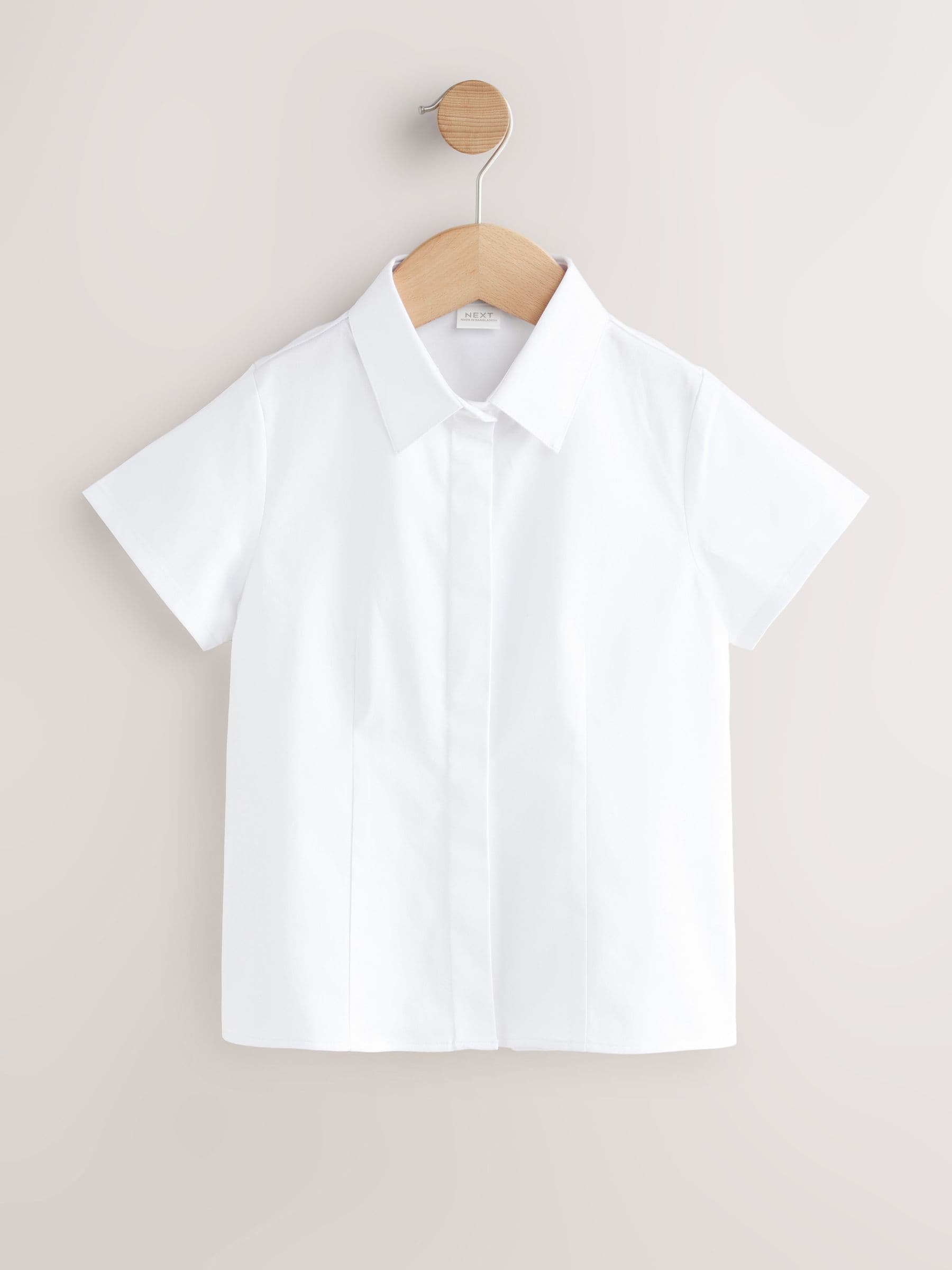 White 2 Pack Cotton Rich Stretch Fitted Short Sleeve Premium School Shirts (3-18yrs)