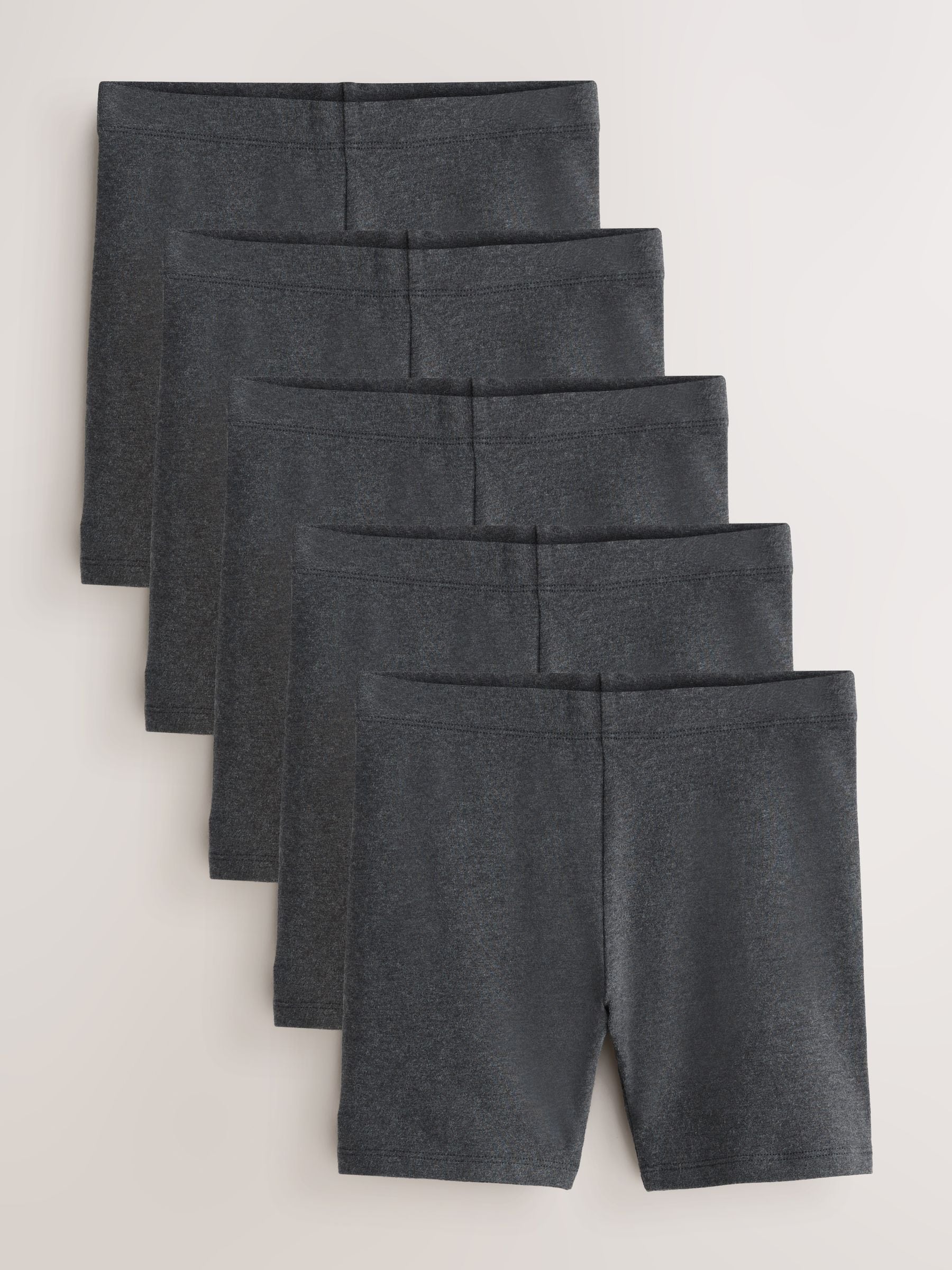 Grey Regular Length 5 Pack Regular Length Cotton Rich Stretch Cycle Shorts (3-16yrs)