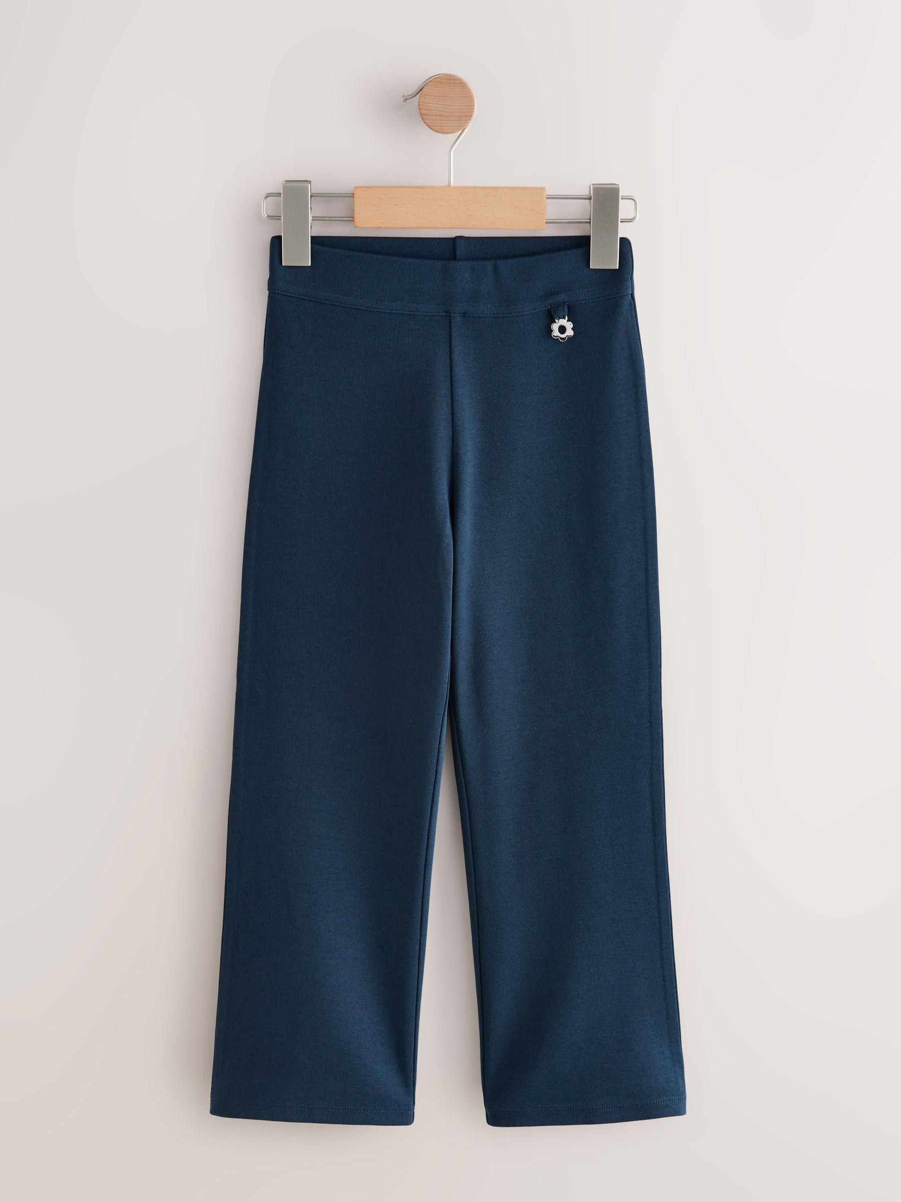 Navy Blue 2 Pack Pull-On Cotton Rich Stretch Boot Cut School Trousers (3-17yrs)