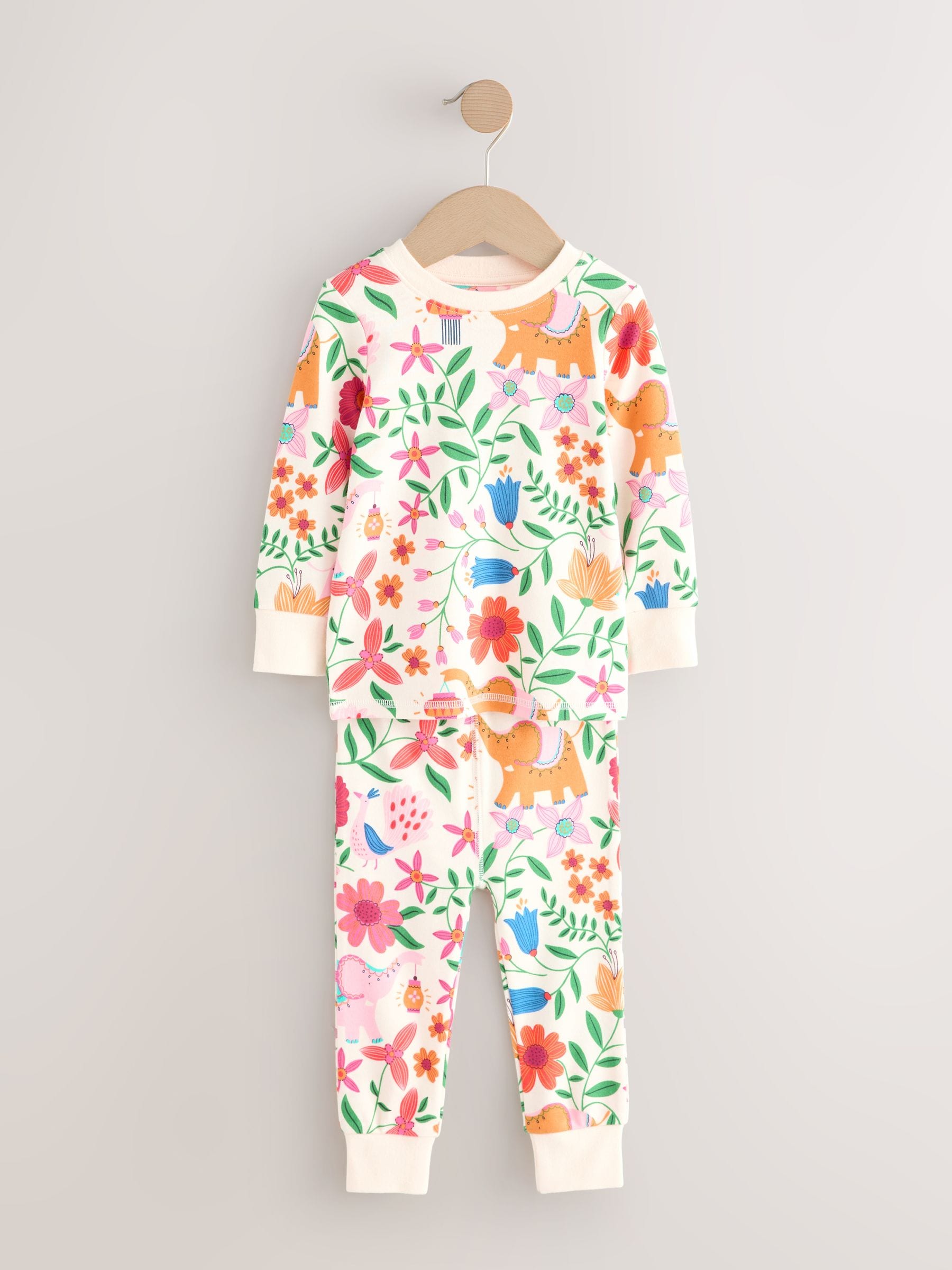 Ecru White Snuggle Diwali Print Pyjamas 1 Pack (9mths-8yrs)