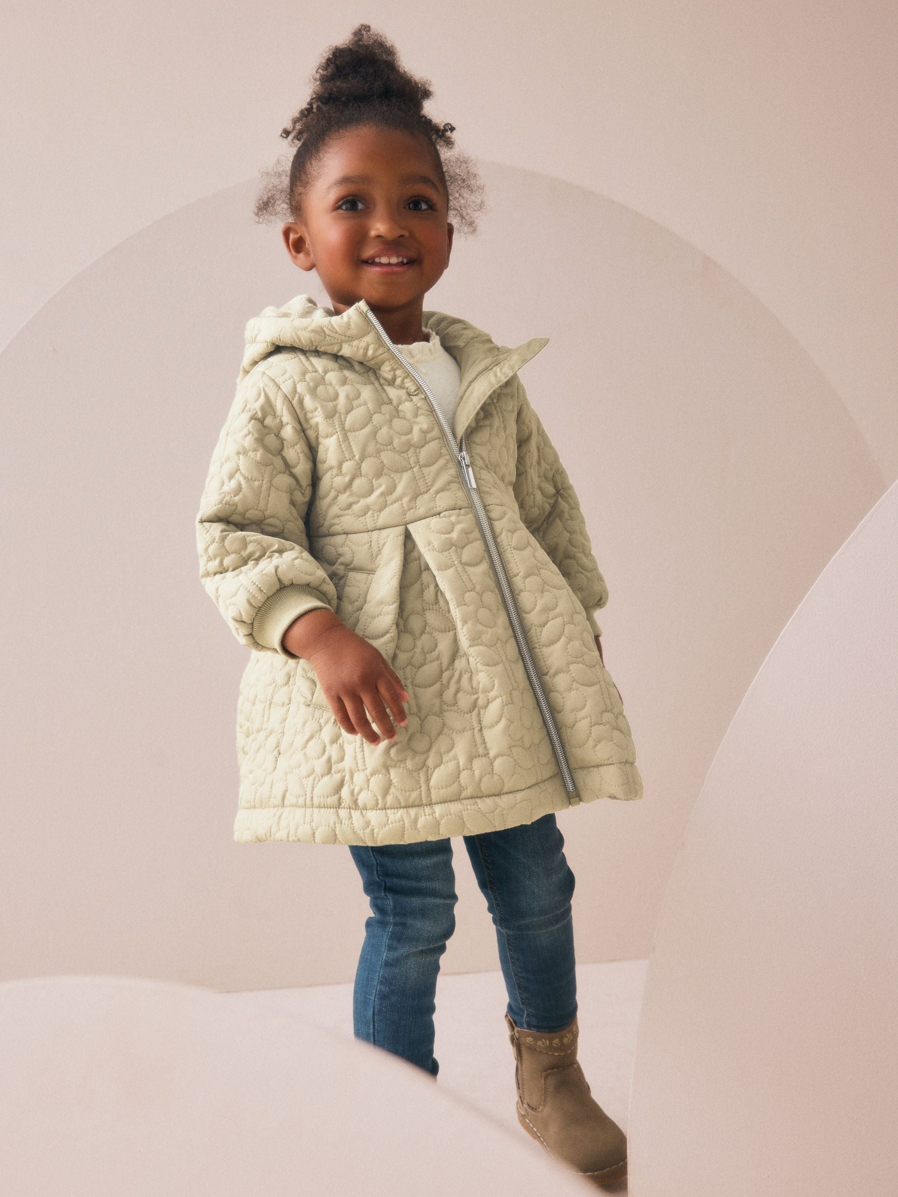 Sage Green Shower Resistant Skirted Quilted Coat (3mths-7yrs)