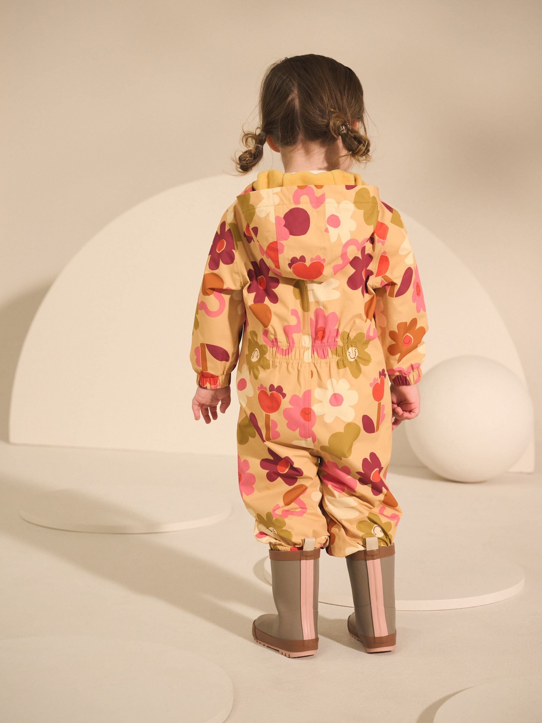 Ochre Floral Waterproof Printed Puddlesuit (3mths-7yrs)