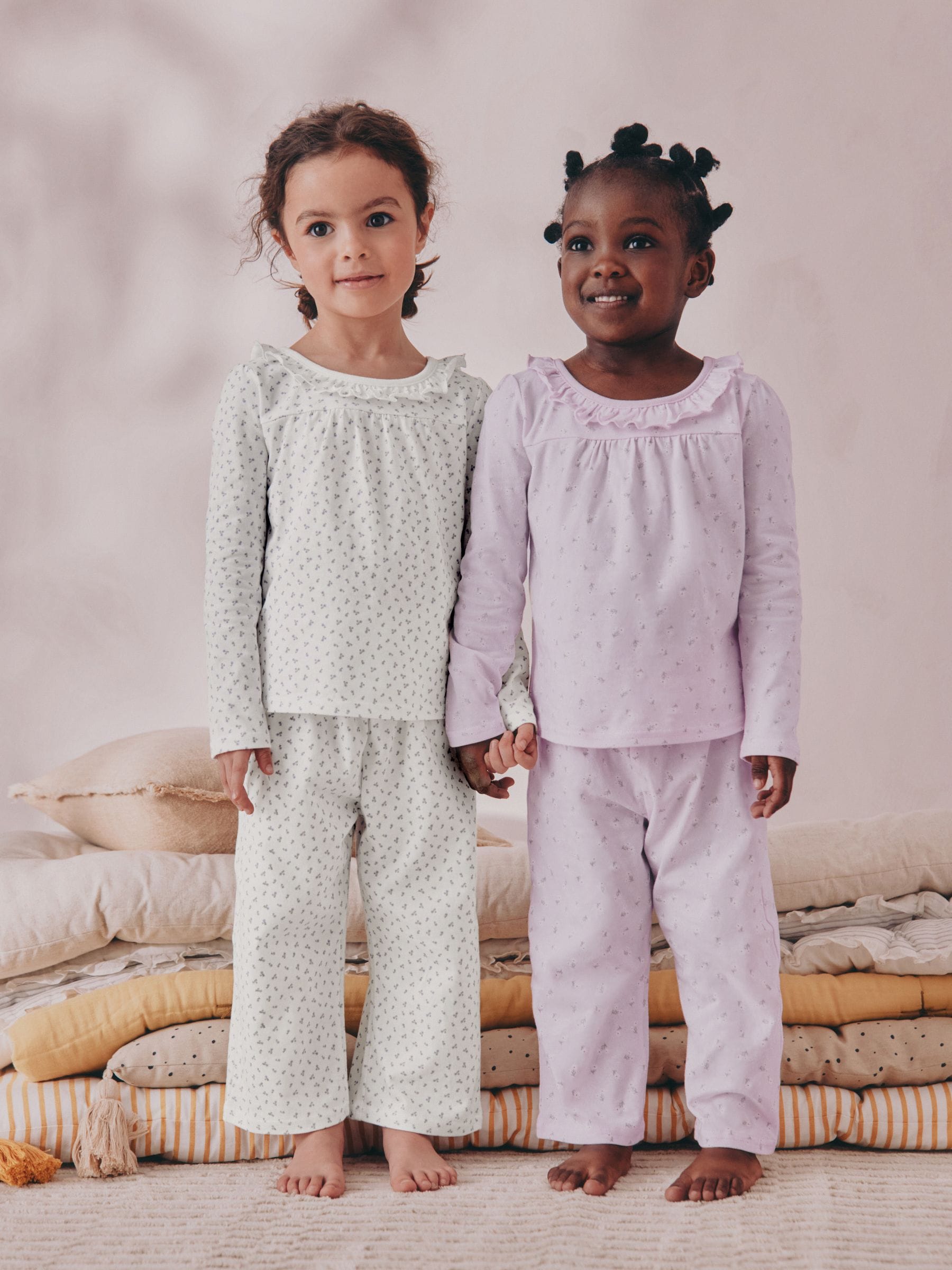 White/Purple Ditsy Floral Wide Leg Pyjamas 2 Pack (9mths-8yrs)
