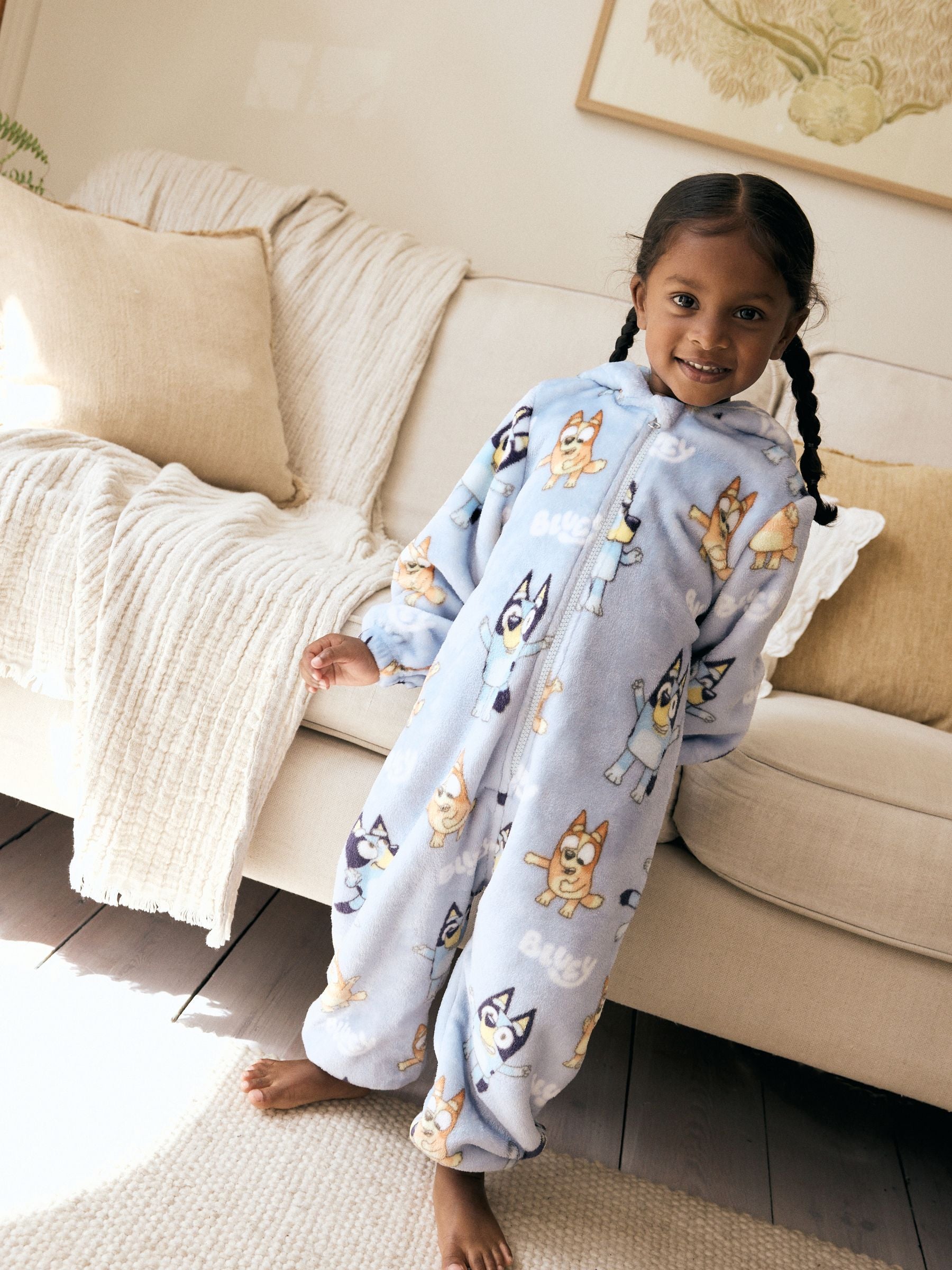 Blue Bluey License Fleece All-In-One (2-10yrs)