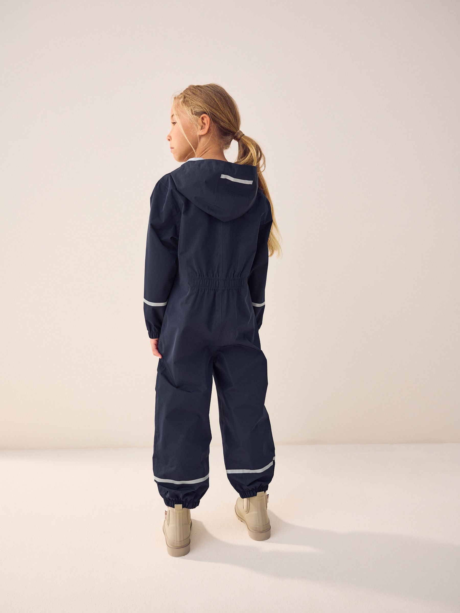 Navy Blue Zip Hooded Waterproof Puddlesuit (12mths-10yrs)