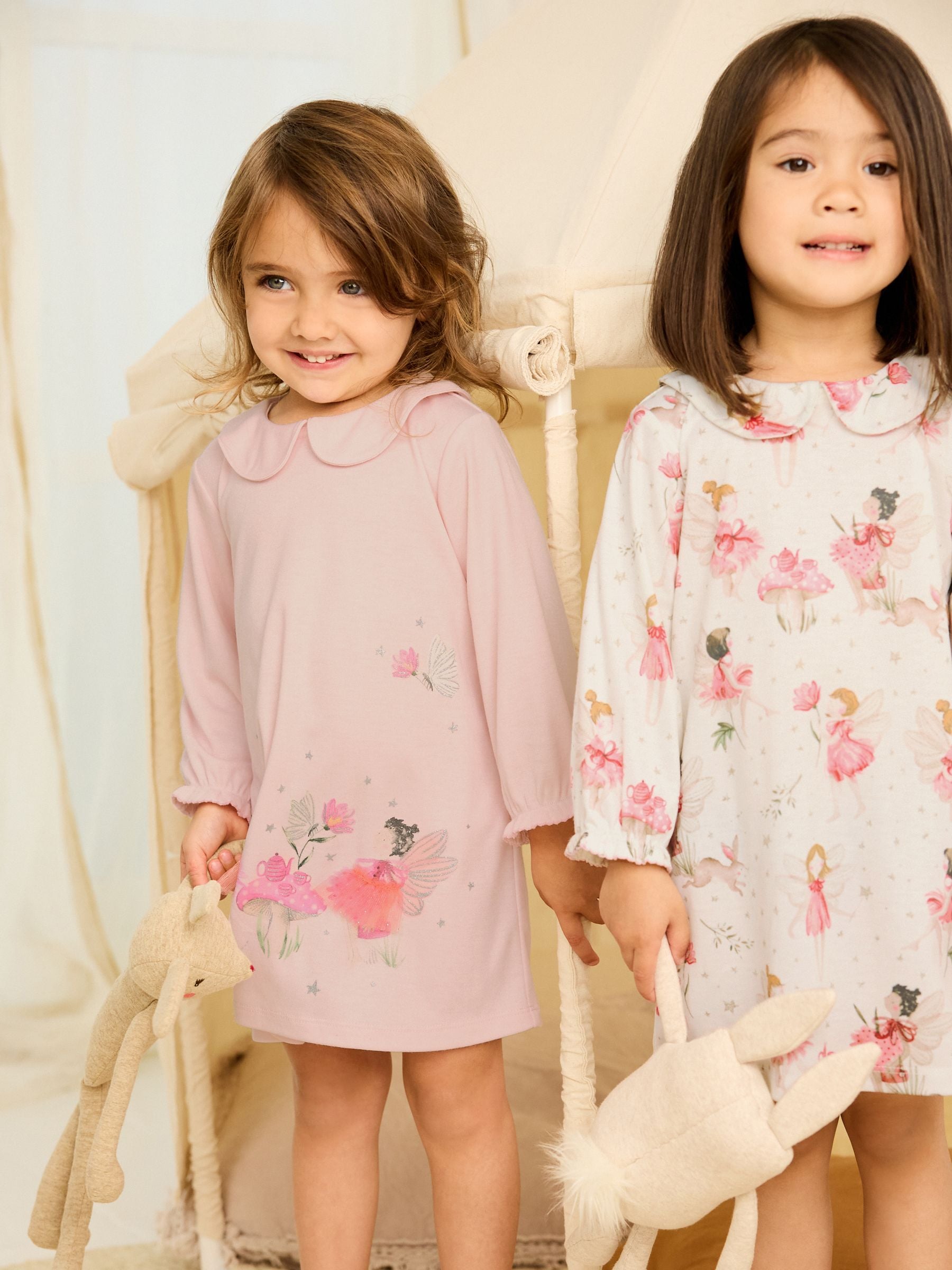 Pink/Cream Fairy Nighties 2 Pack (2-12yrs)