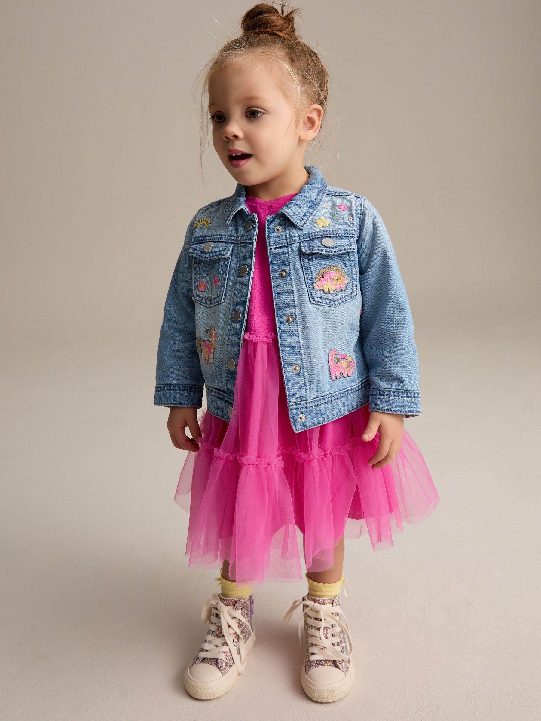 Mid Blue Denim Unicorn Western 100% Cotton Jacket (3mths-7yrs)