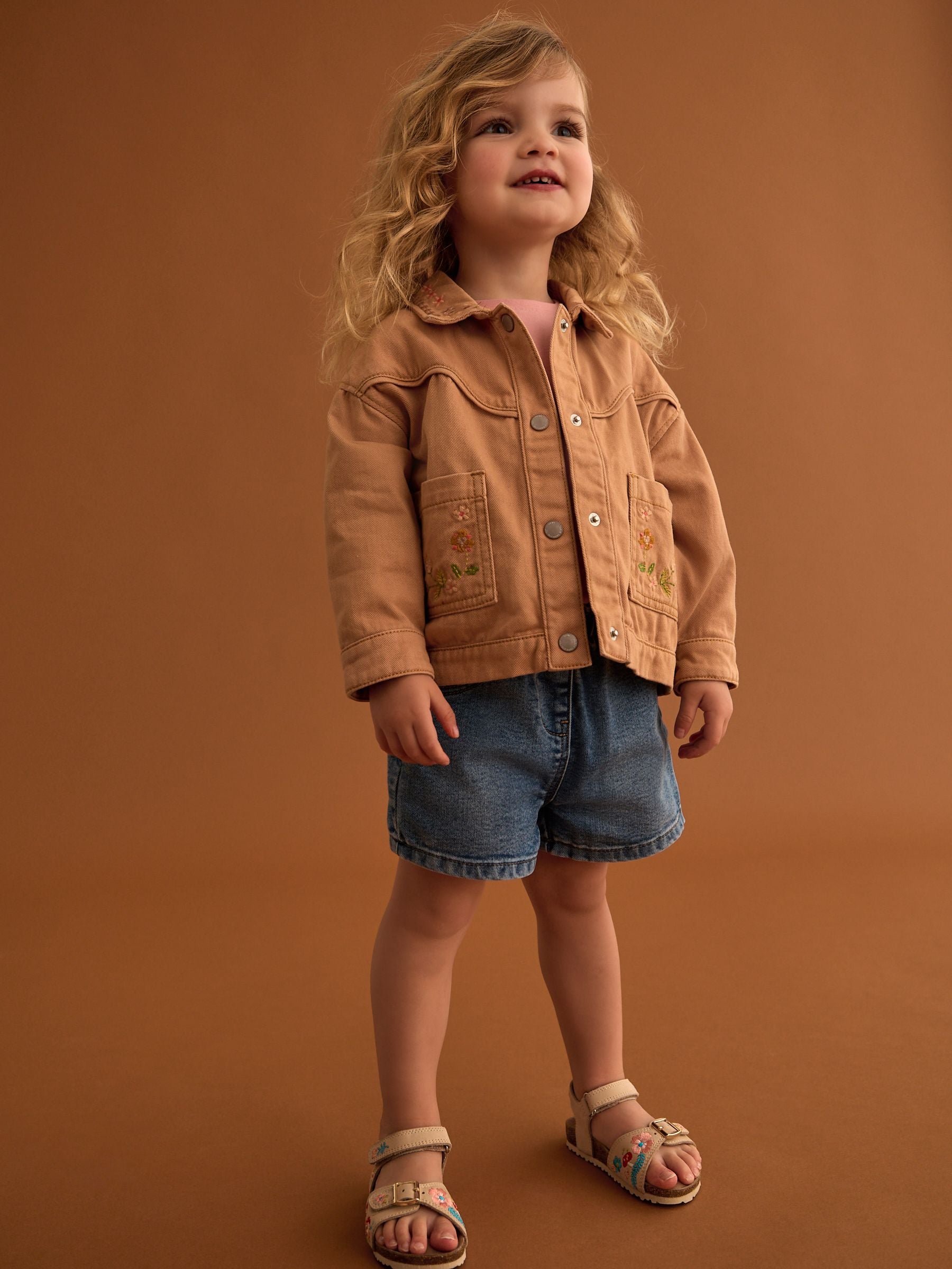 Sand Embroidered Shacket (3mths-7yrs)