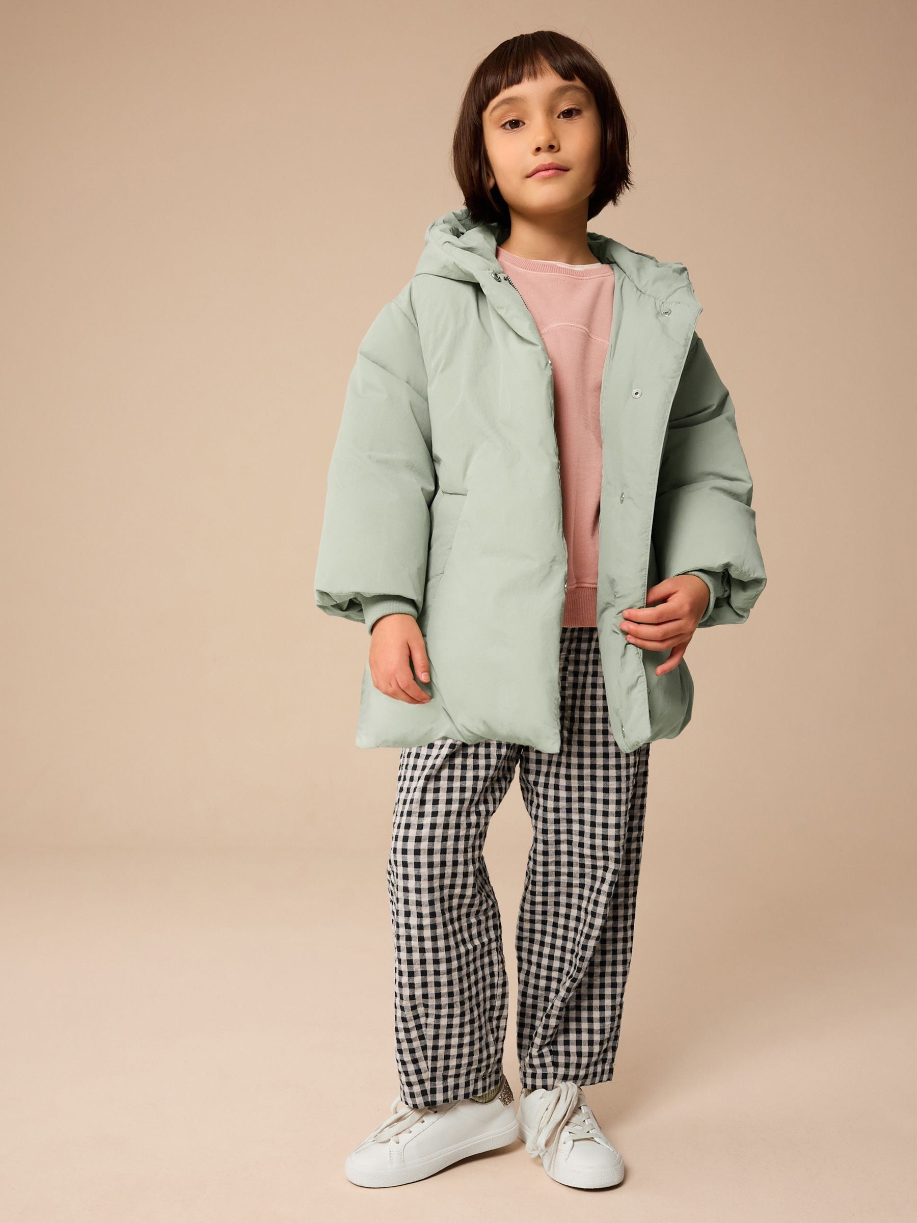 Sage Green Shower Resistant Padded Coat (3-16yrs)
