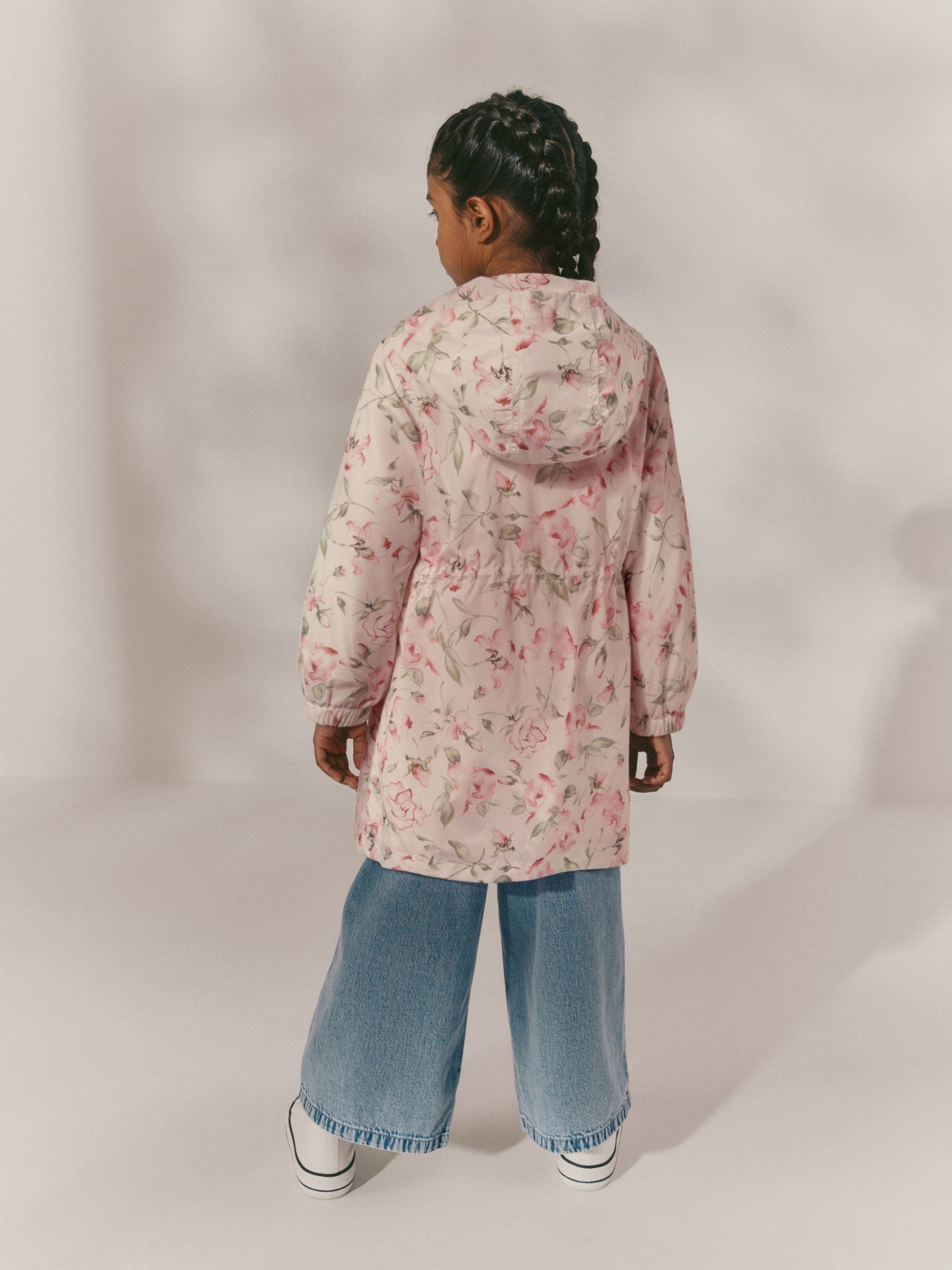 Pink Floral Print Shower Resistant Cagoule Jacket (3-16yrs)