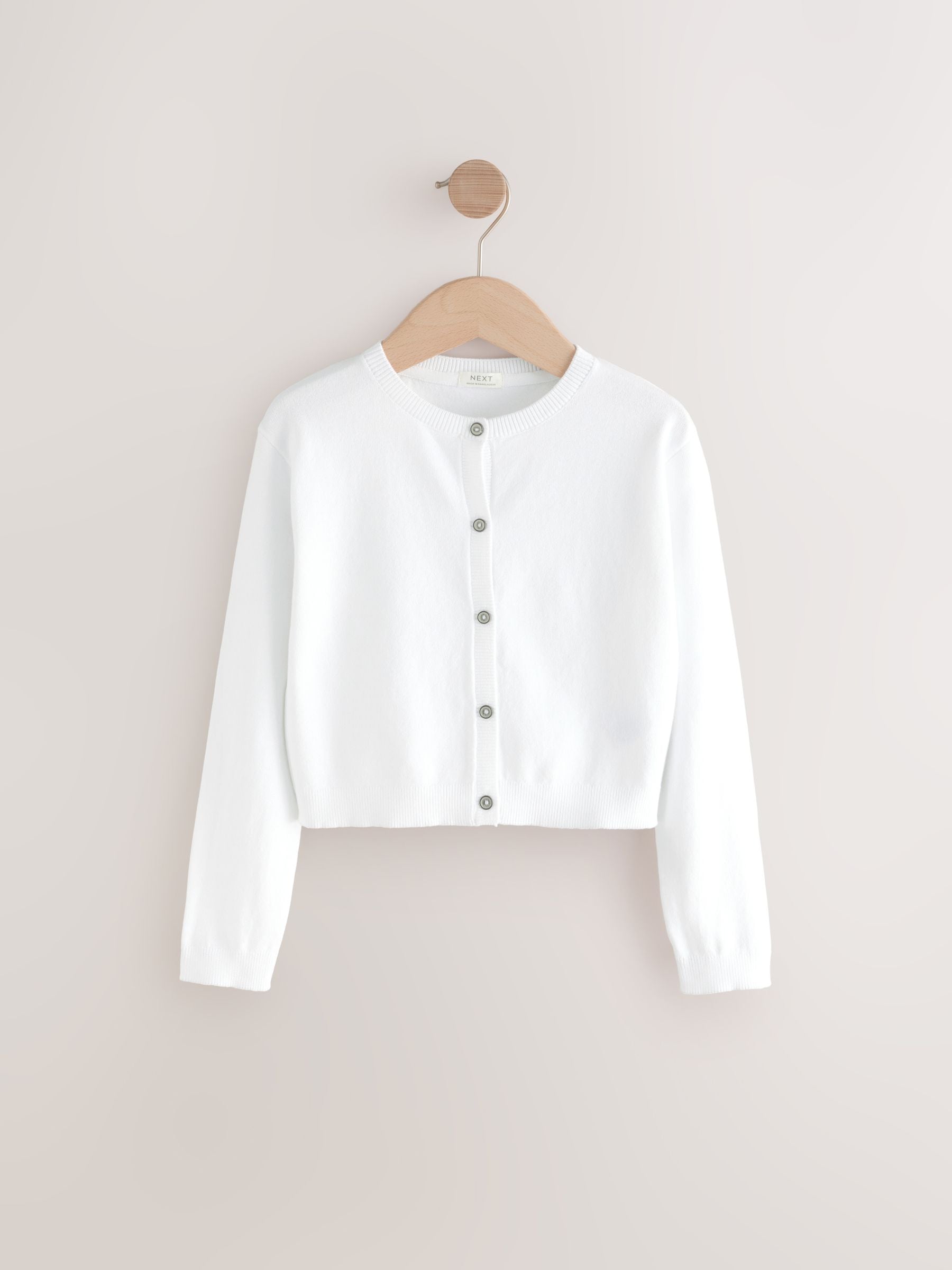 White Button Up Cardigan (3-16yrs)