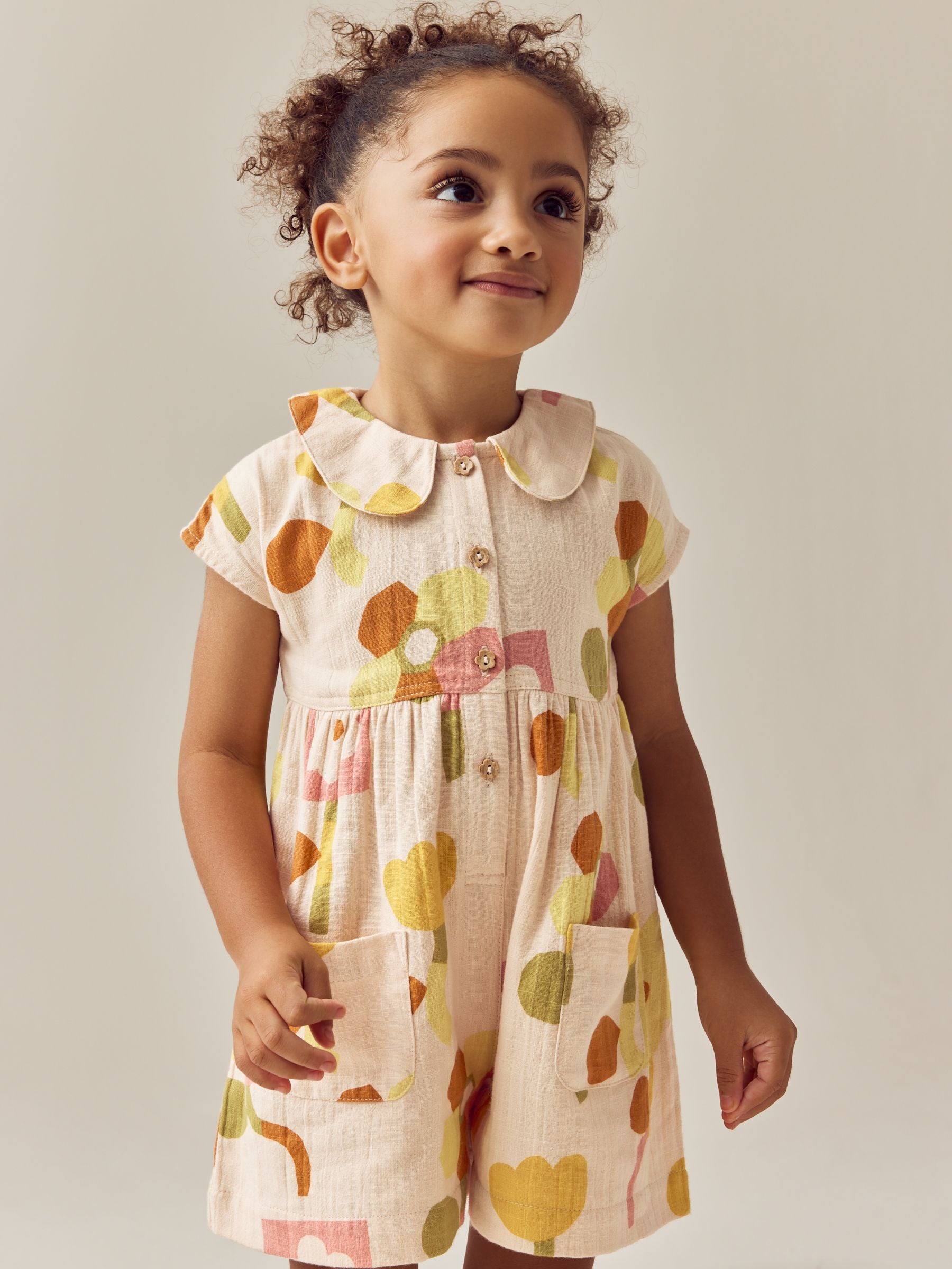 Yellow Shirt Collar Playsuit (3mths-7yrs)