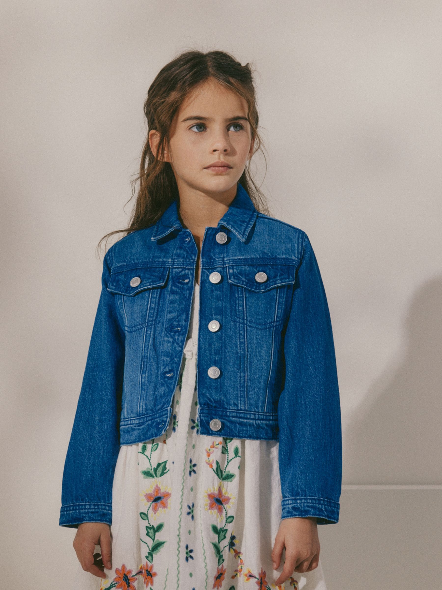 Denim Bright Blue Western 100% Cotton Jacket (3-16yrs)