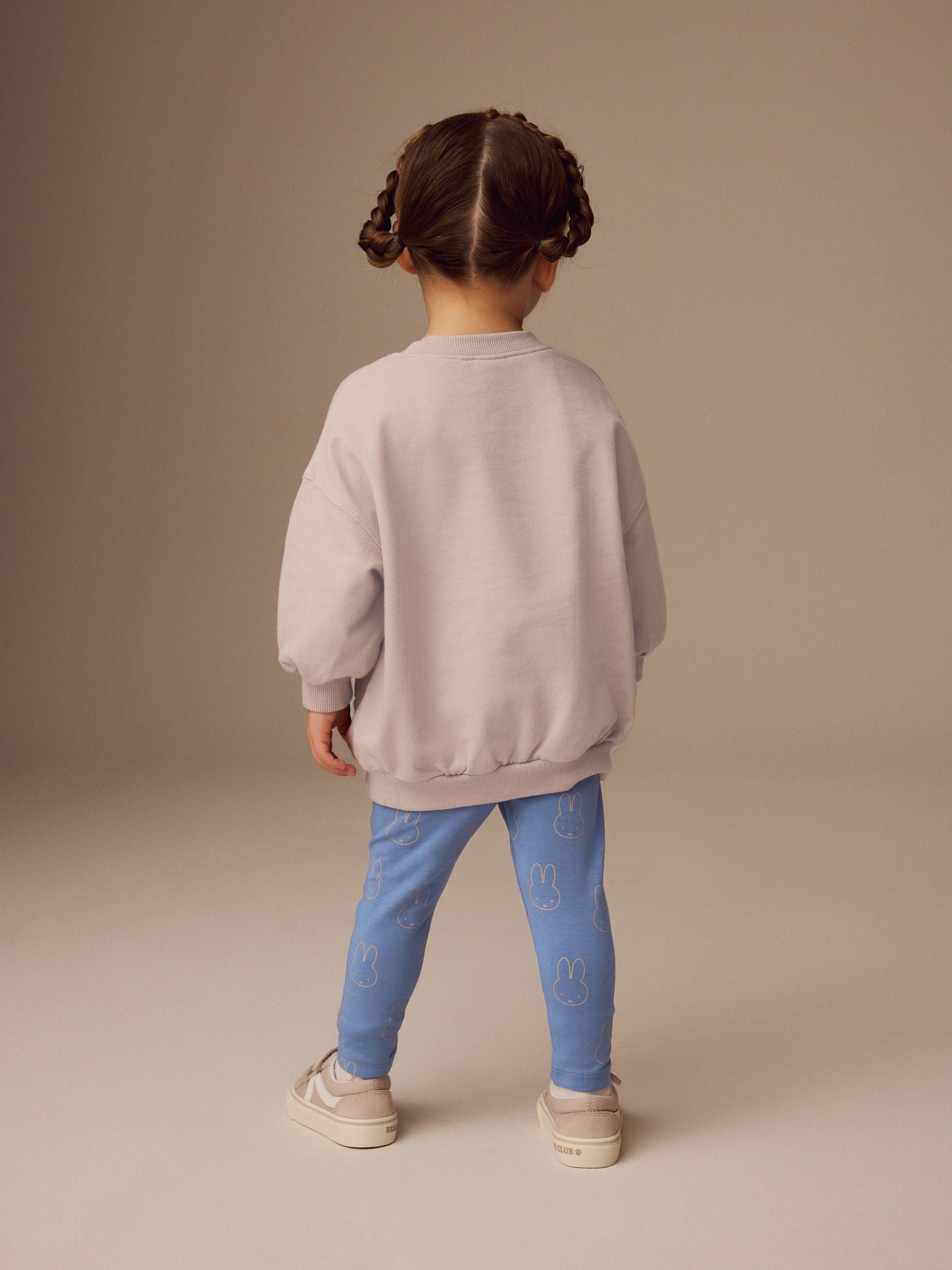 Pale Pink Miffy Long Sleeve 100% Cotton T-Shirt and Leggings Set (3mths-7yrs)