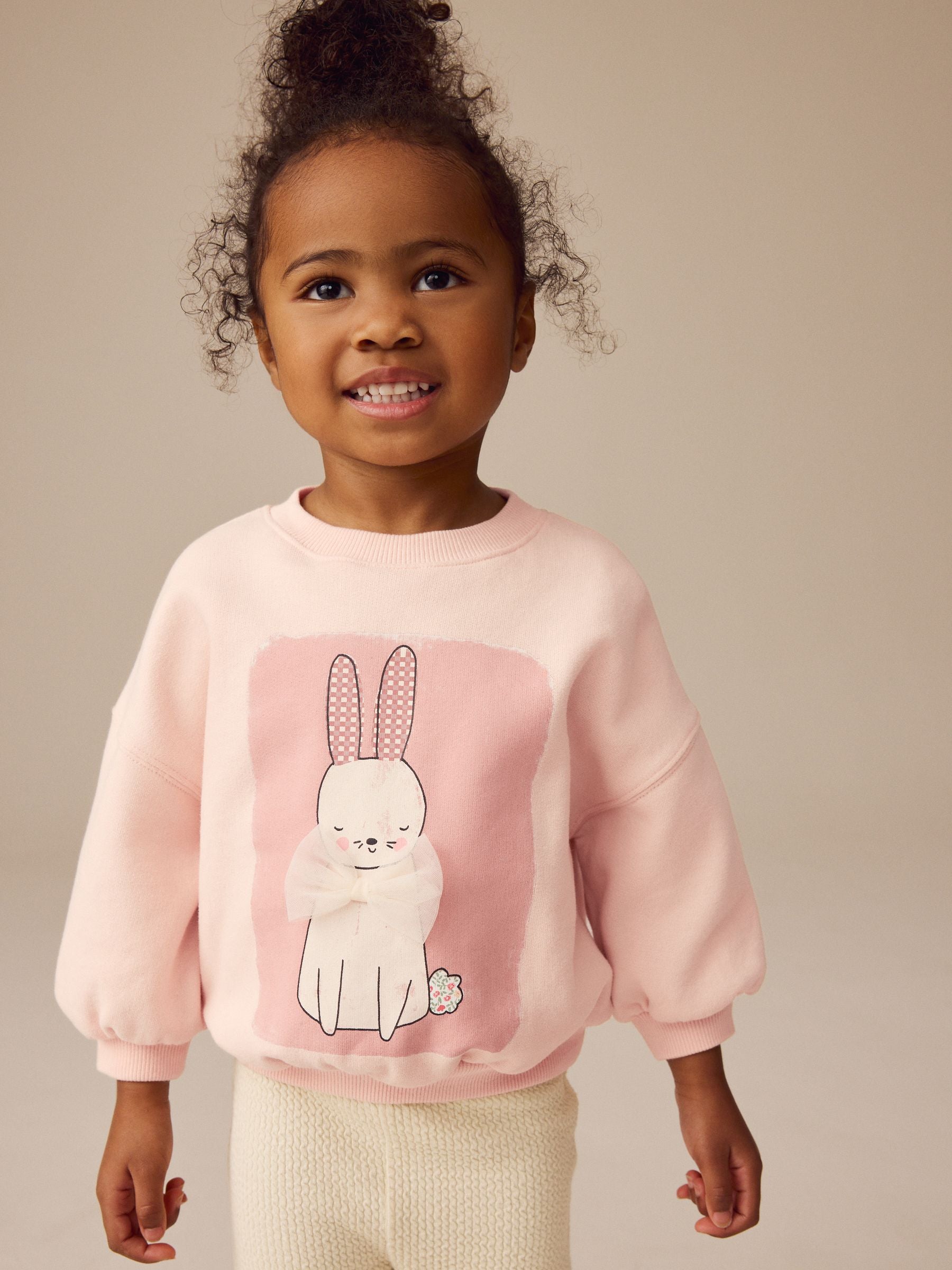 Pink Bunny Crew Sweatshirt (3mths-7yrs)