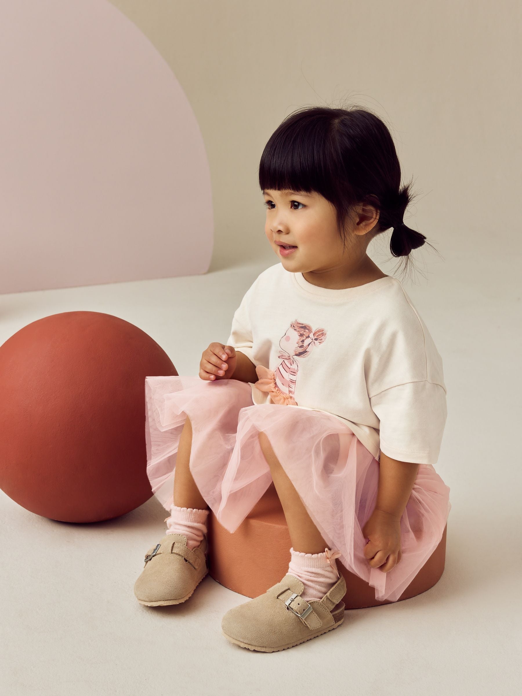 Pink/White Short Sleeve Top And Skirt Set (3mths-7yrs)