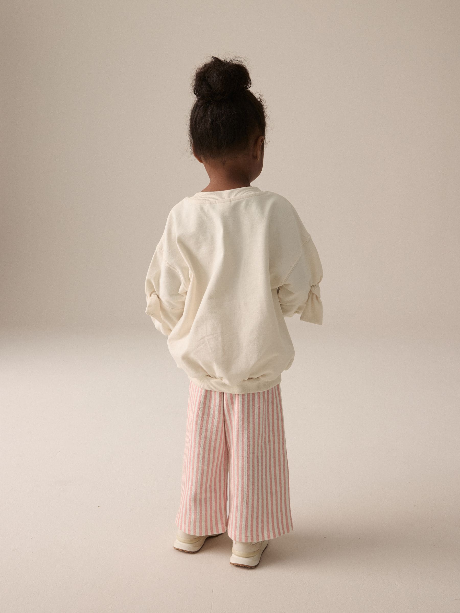 Cream Bunny Sweatshirt and Printed 100% Cotton Wide Leg Joggers Set (3mths-7yrs)