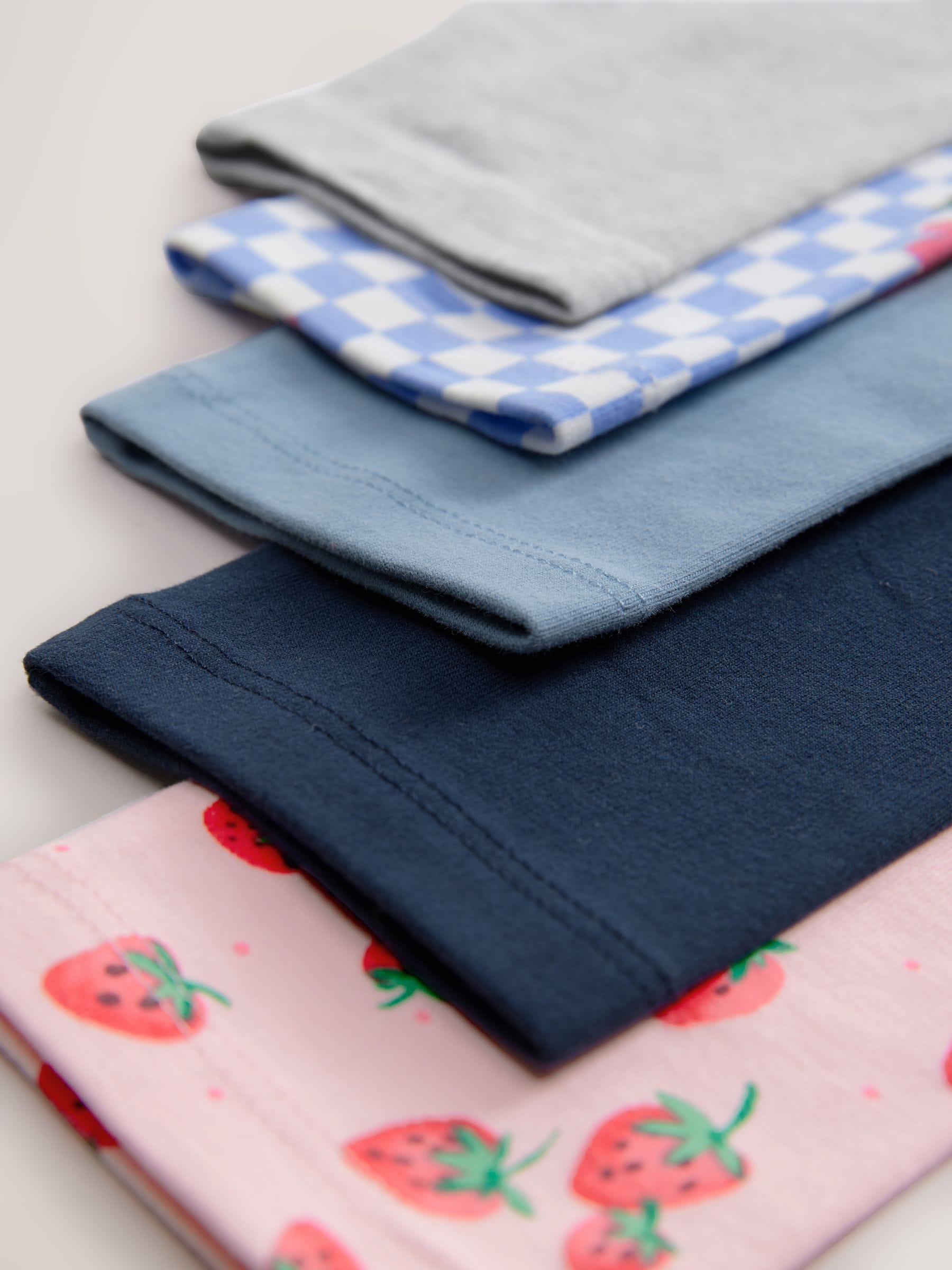 Strawberry/Blue/Navy Leggings 5 Pack (3-16yrs)