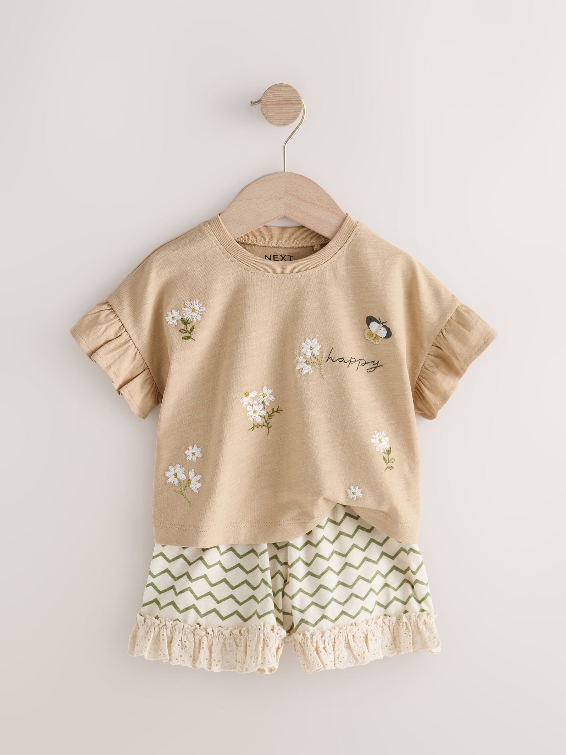 Yellow Short Sleeve T-Shirt & Shorts 2 Pack Set (3mths-7yrs)