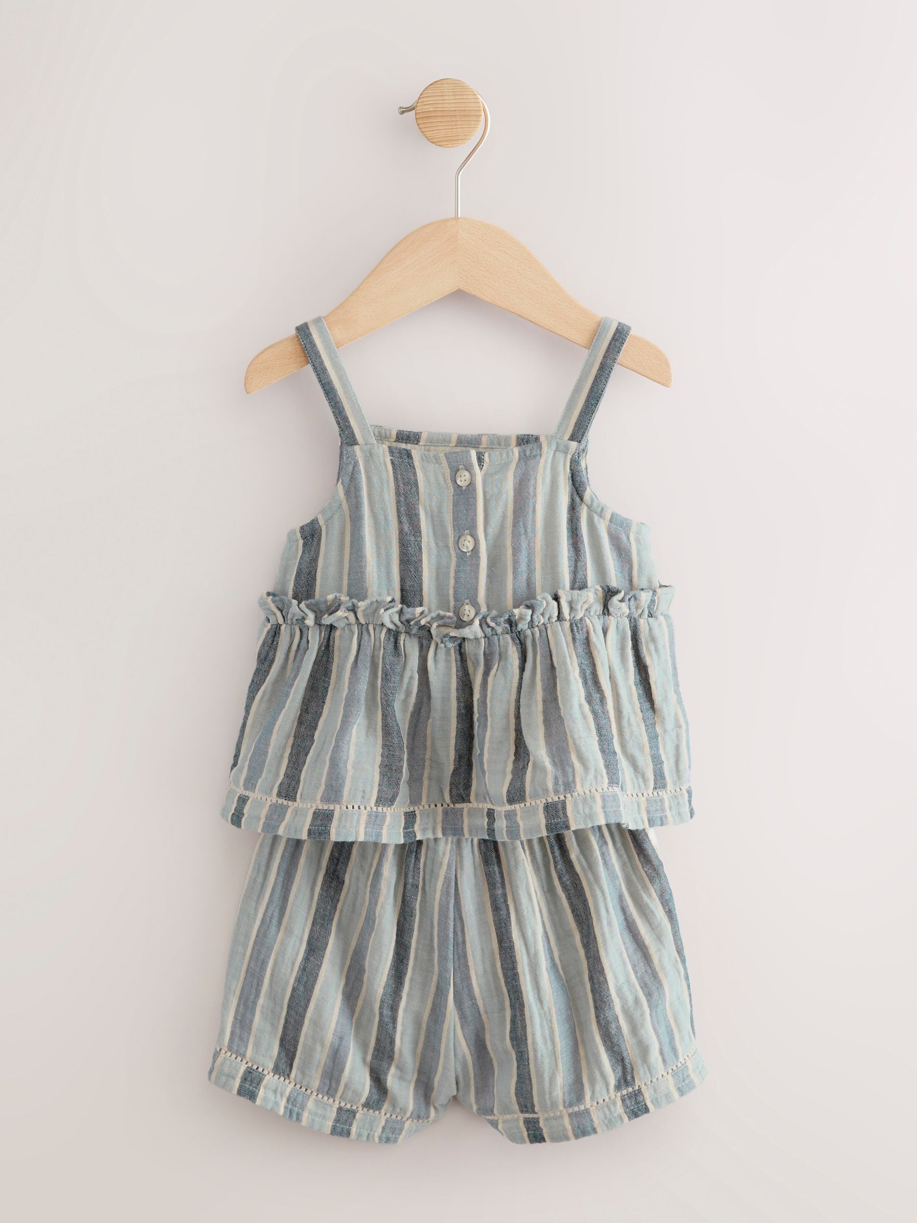Blue 100% Cotton Top and Shorts Set (3mths-7yrs)
