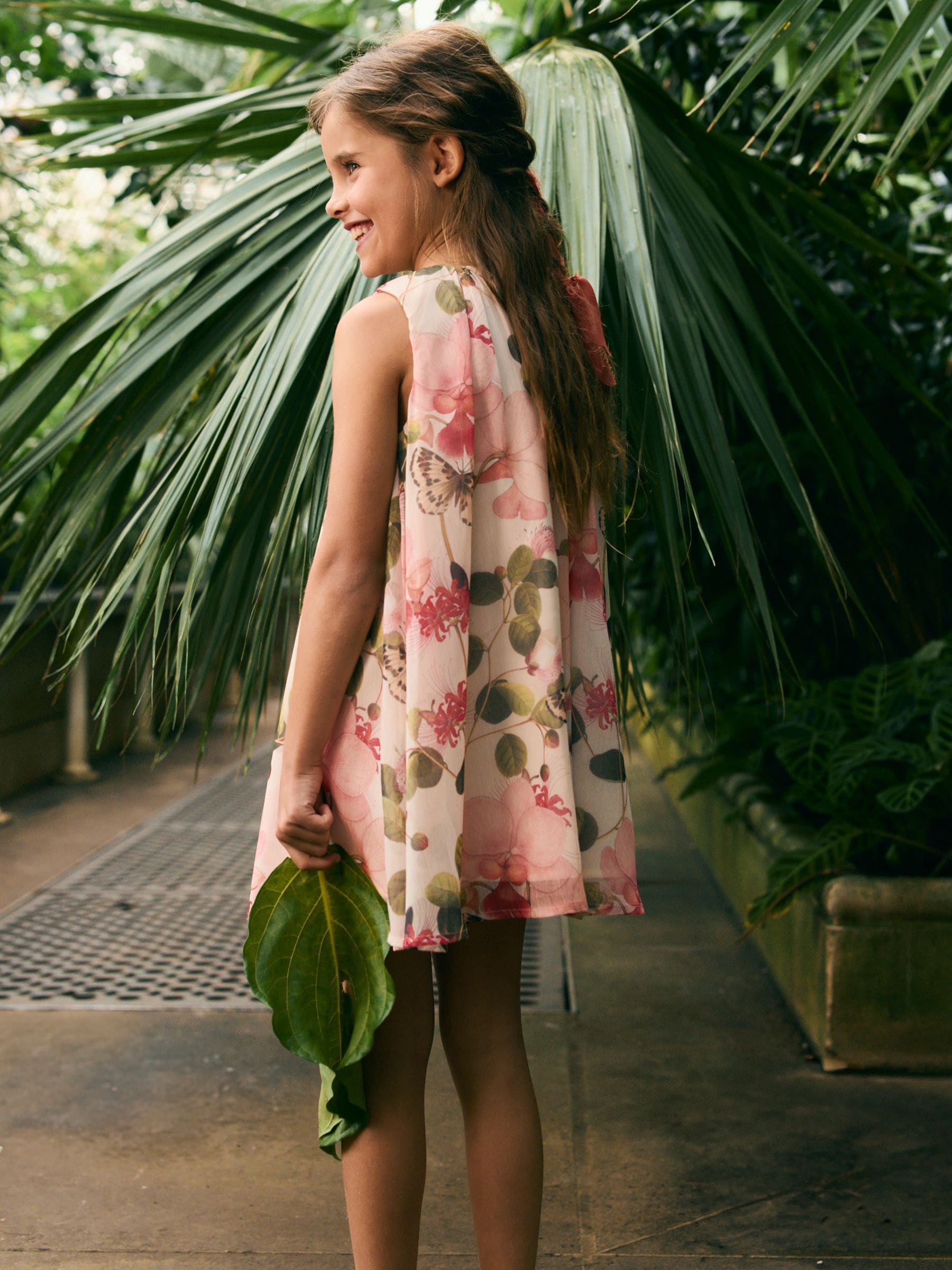 Cream Floral Kew Collection Chiffon Dress (3-16yrs)