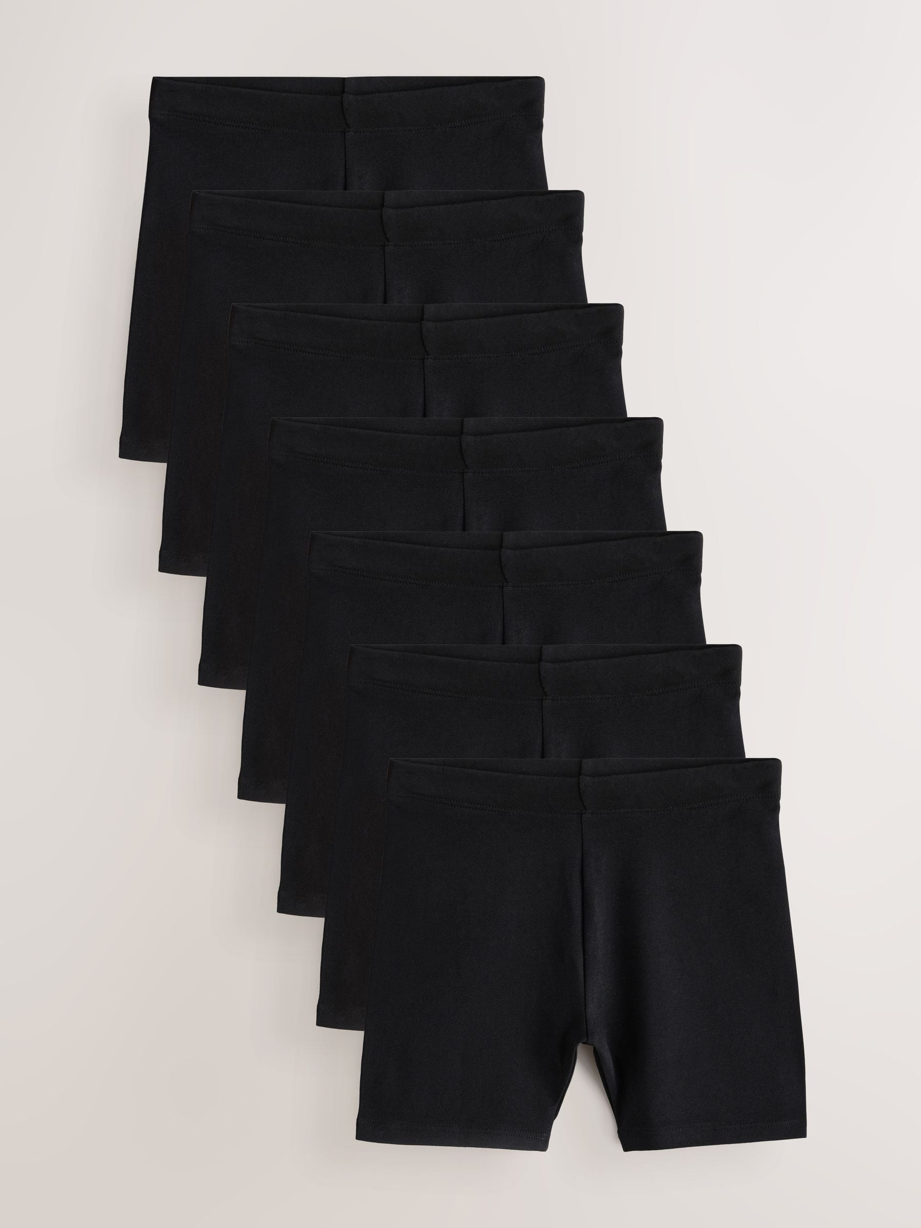 Black 7 Pack Rich Stretch Cycle Shorts (3-16yrs)