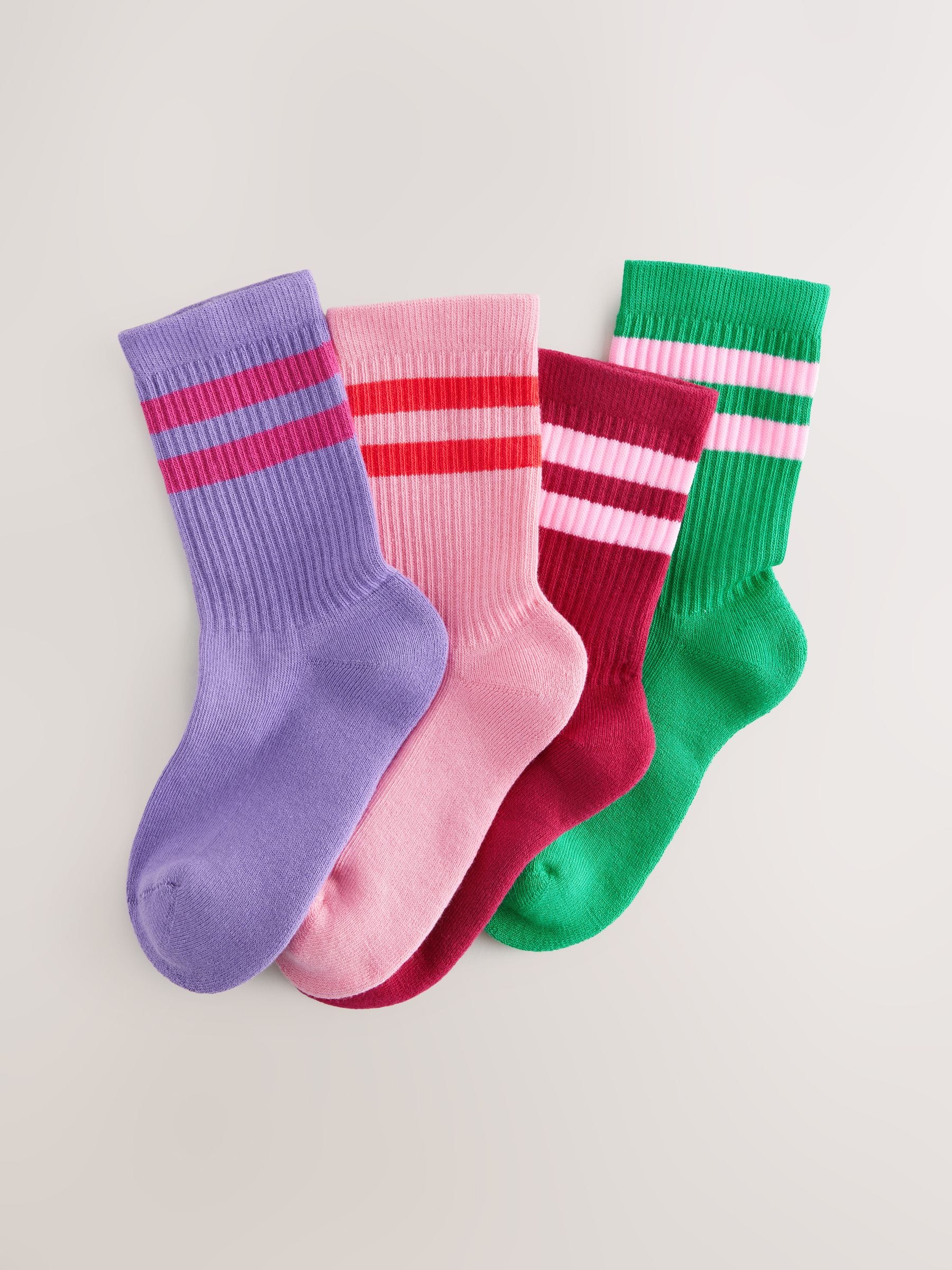 Multi 4 Pack Cotton Rich Cushioned Sole Ankle Socks