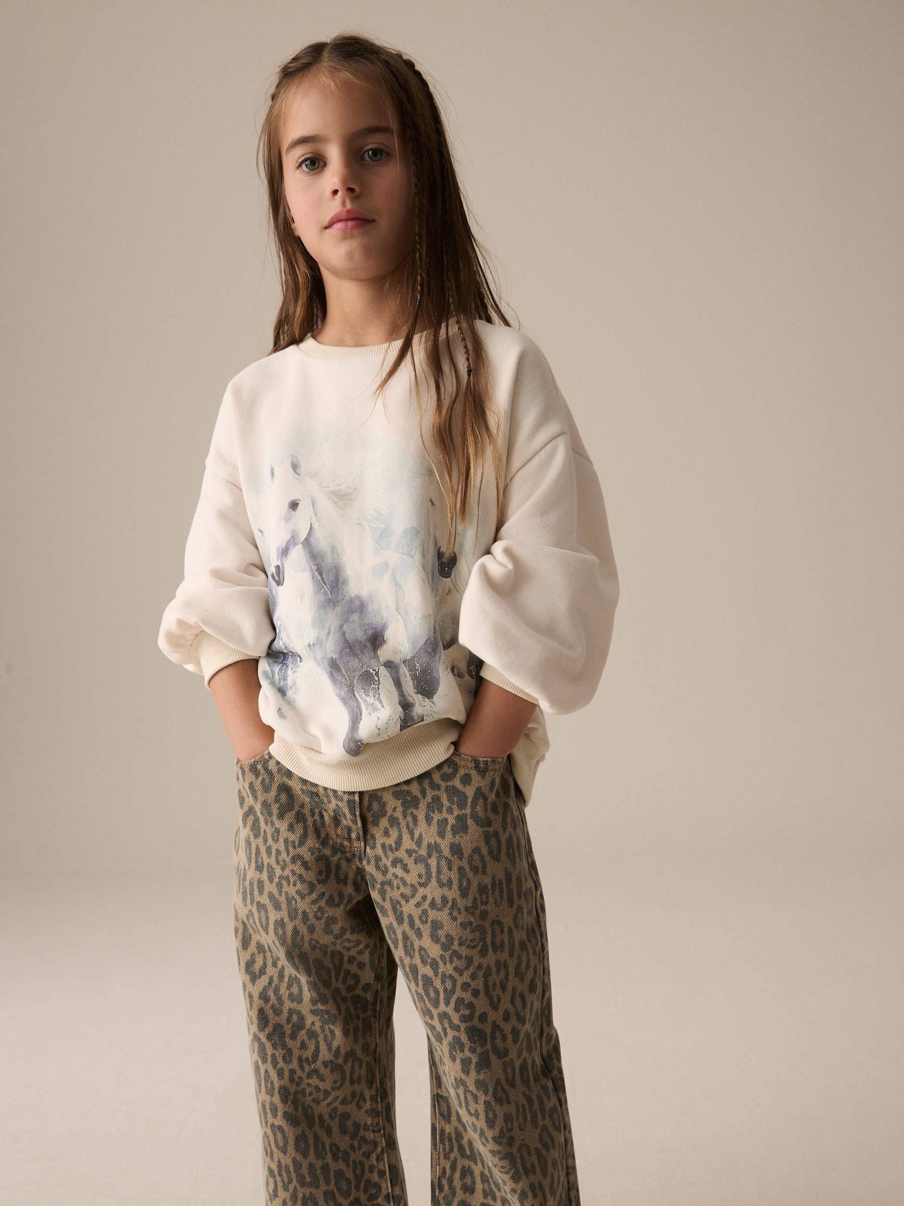 Ecru Horse Graphic Sweatshirt (3-16yrs)