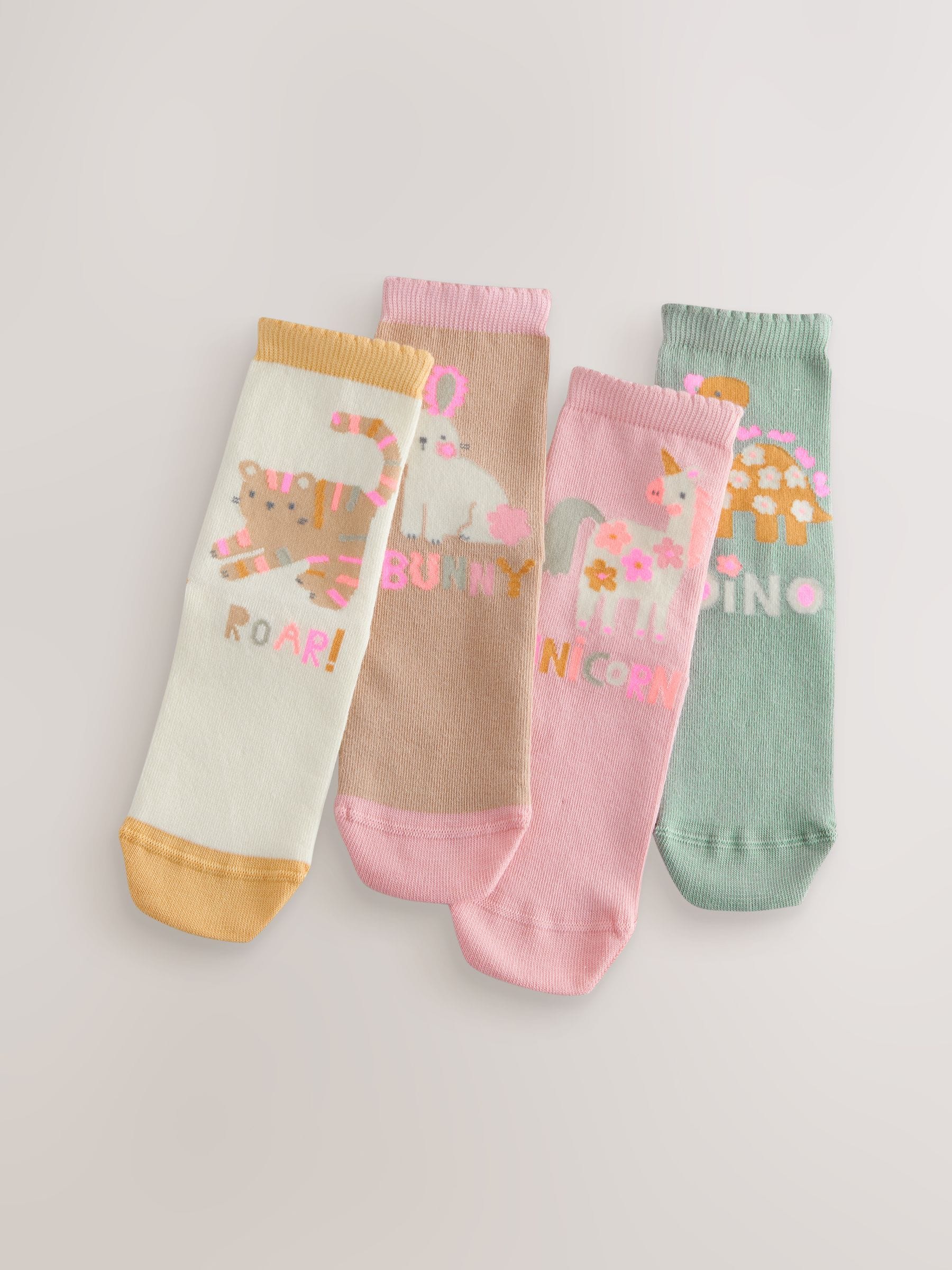 Multi 4 Pack Cotton Rich Character Ankle Socks