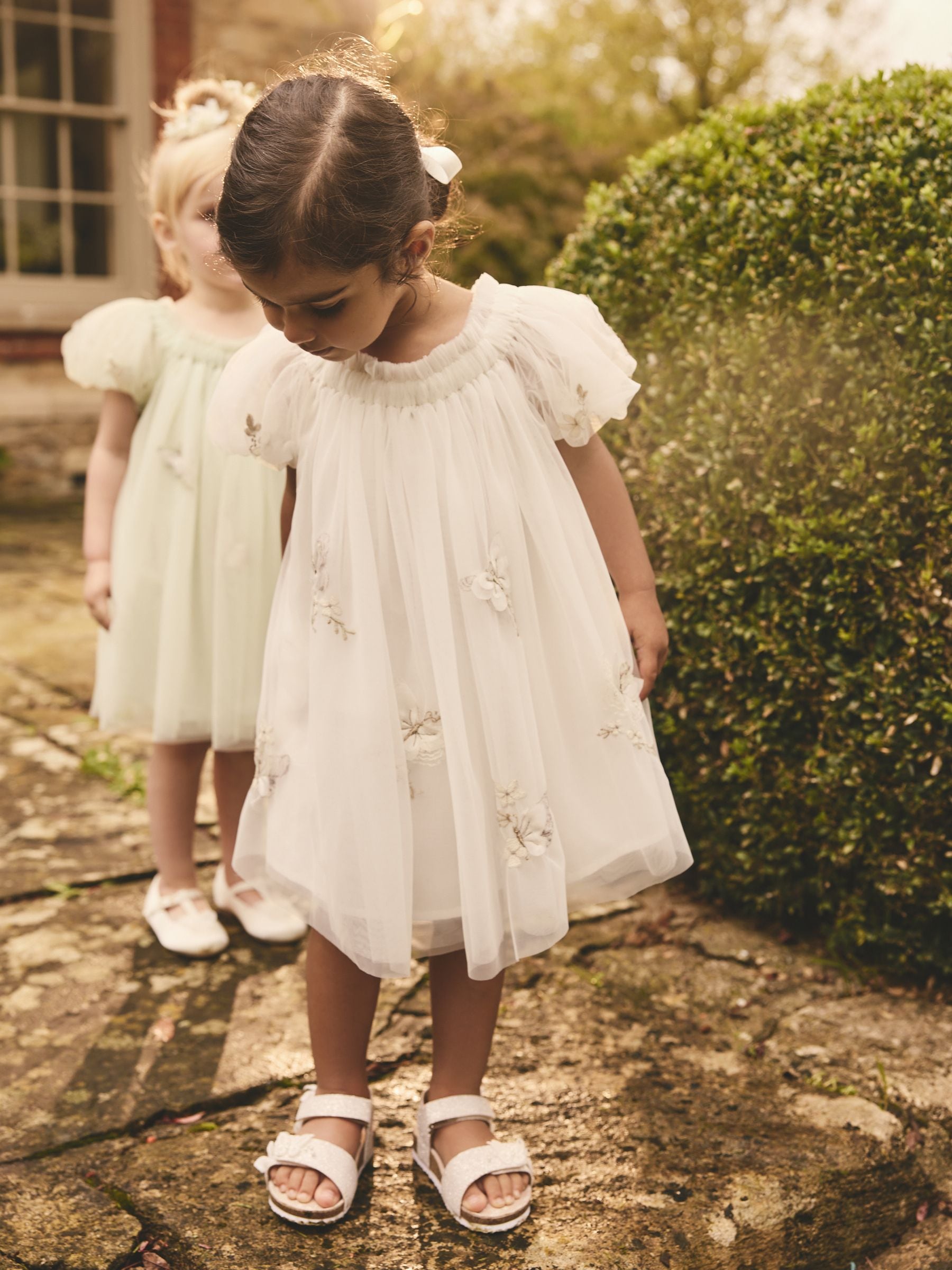 Ivory Butterfly Mesh Dress (3mths-8yrs)