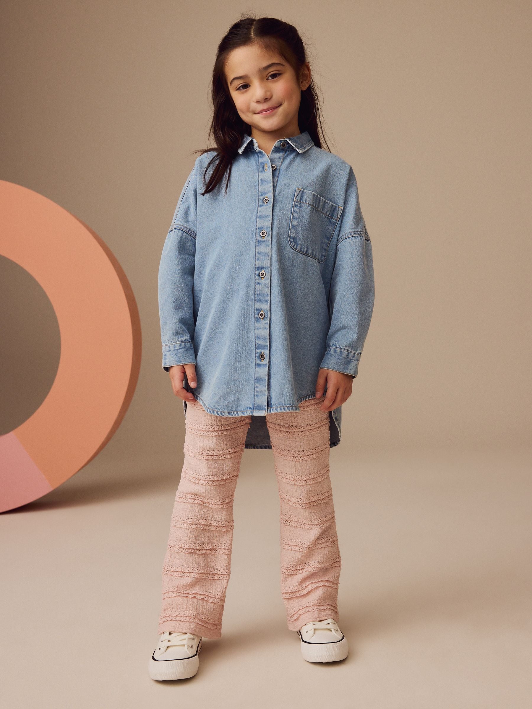 Pink Frill Flared Trousers (3-16yrs)