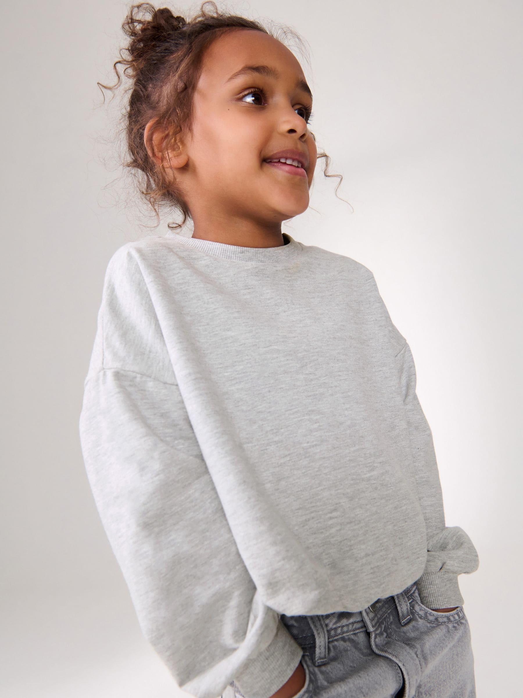 Grey Boxy Bubble Hem Sweatshirt (3-16yrs)
