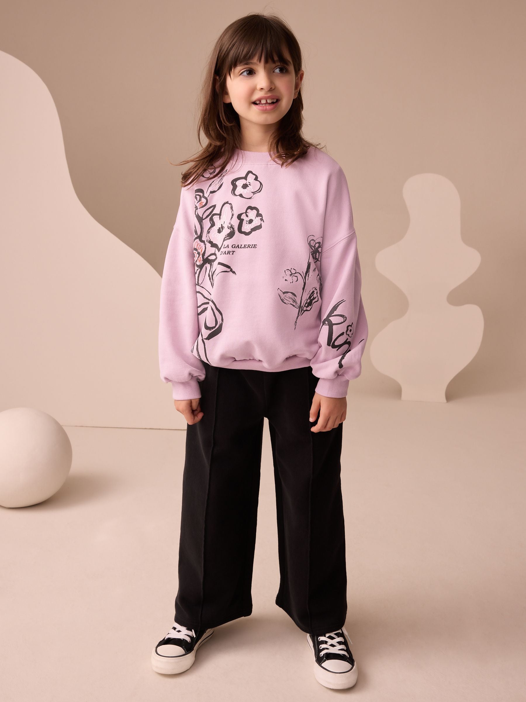Pink Floral Print Long Sleeve Top (3-16yrs)