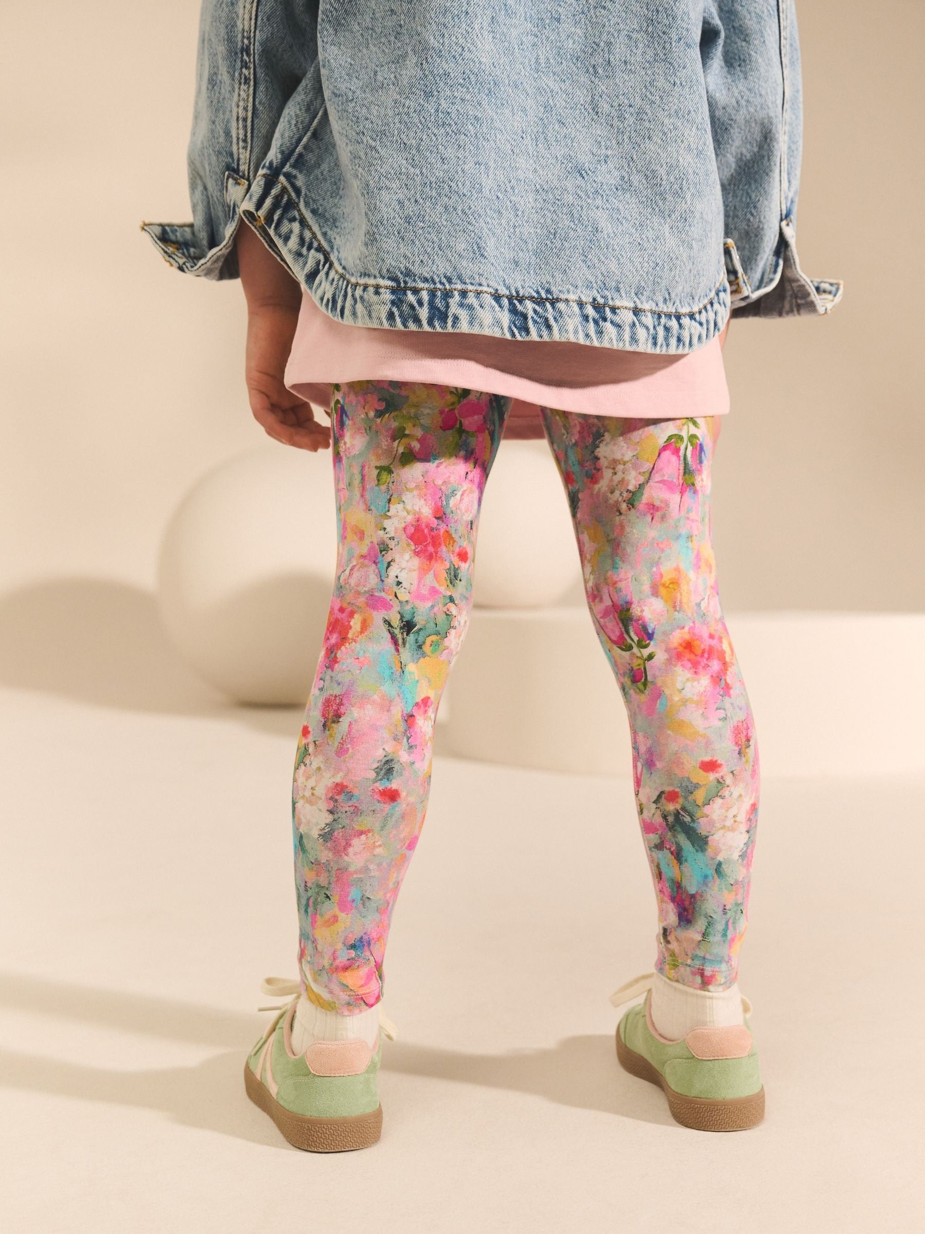 Swirly Floral Printed Leggings (3-16yrs)