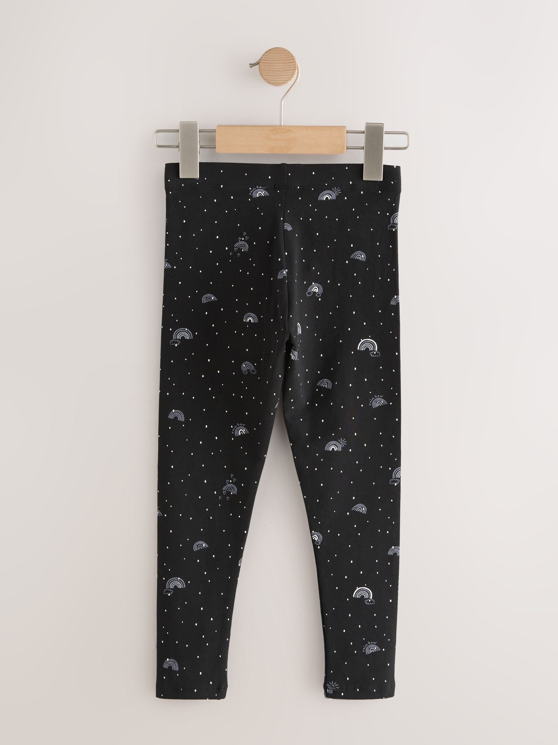 Black and White Rainbow Printed Leggings (3-16yrs)