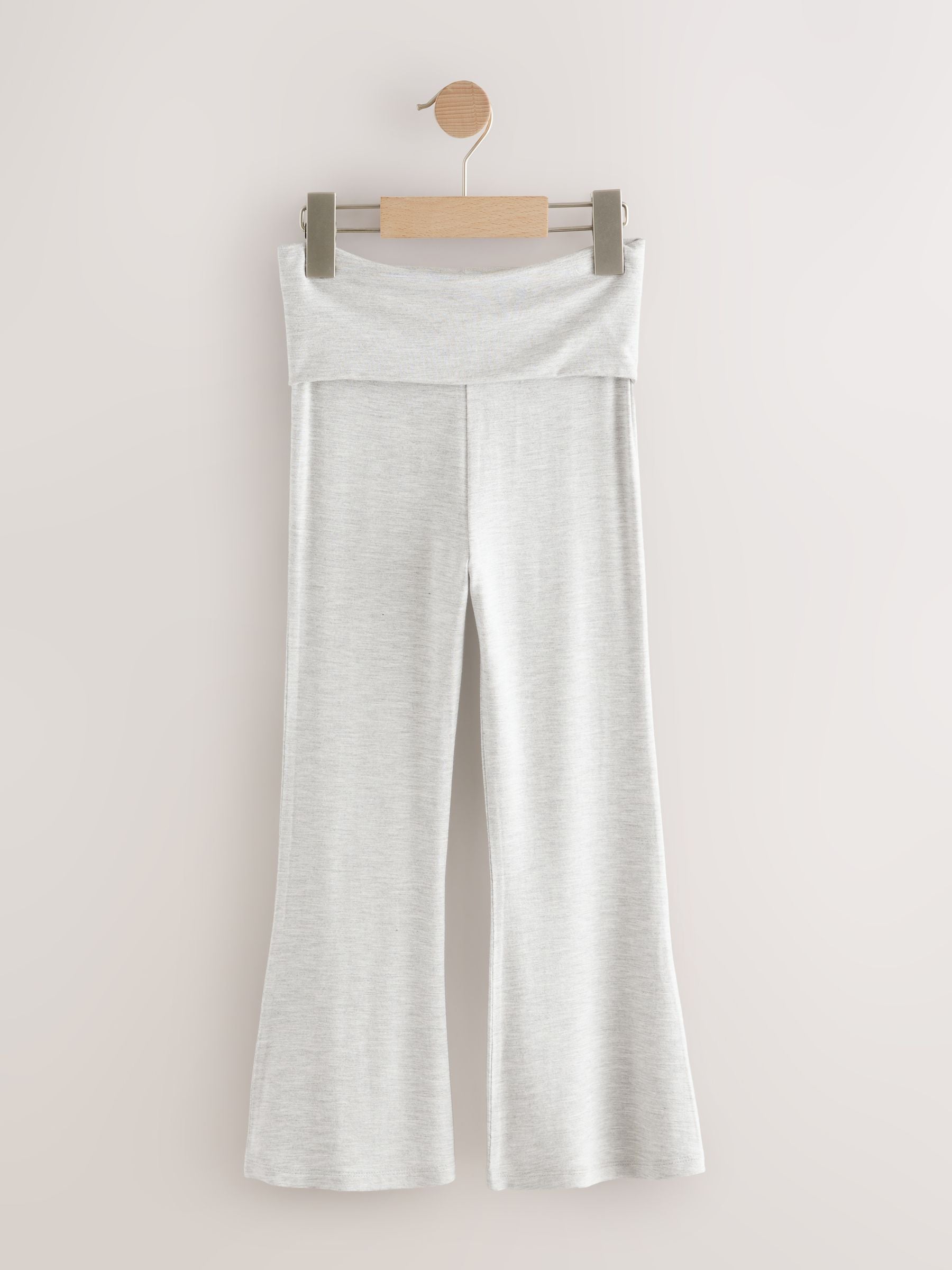 Grey Fold Over Flare Leggings (3-16yrs)