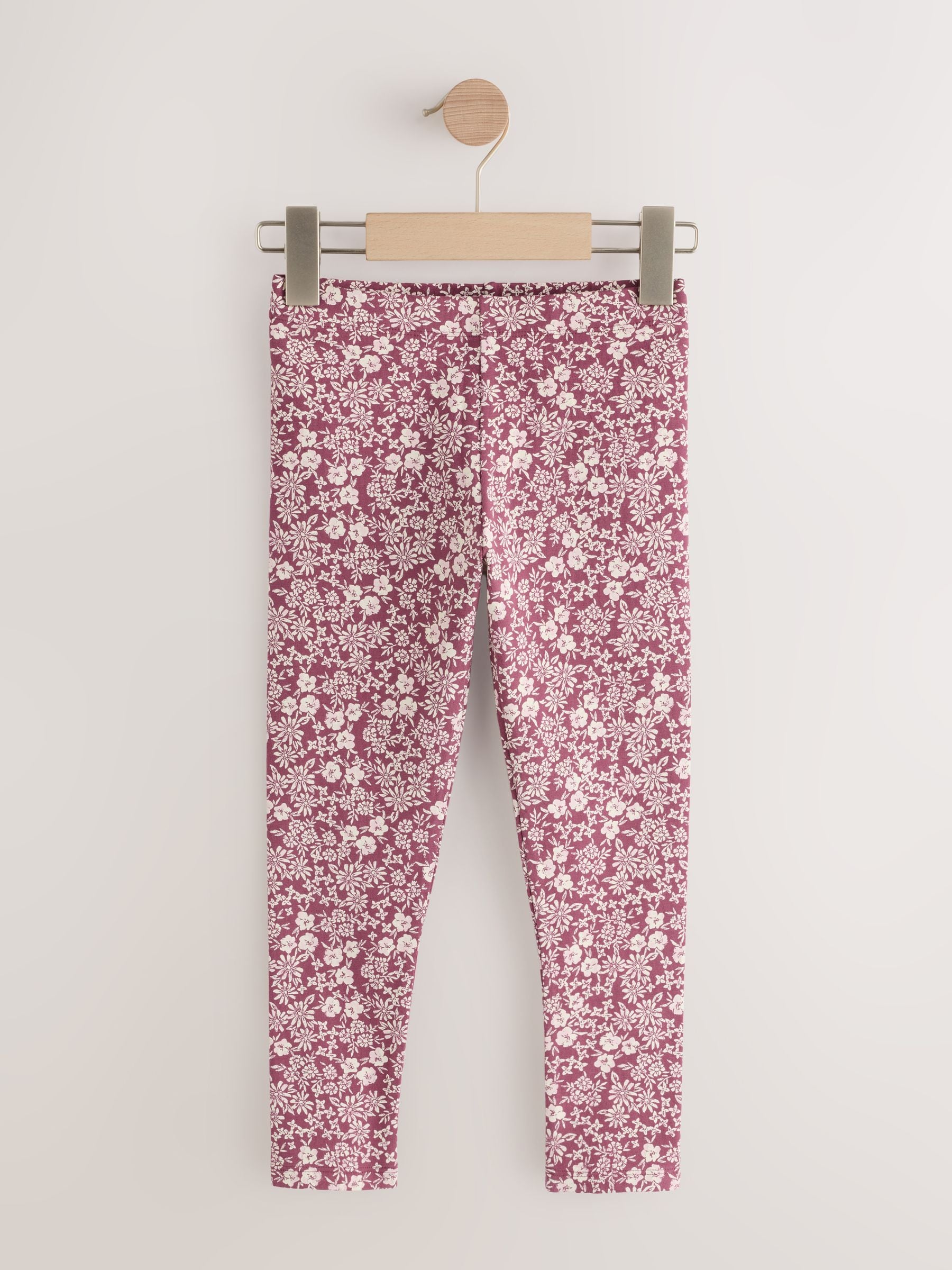 Pink and Navy Floral Leggings 5 Pack (3-16yrs)