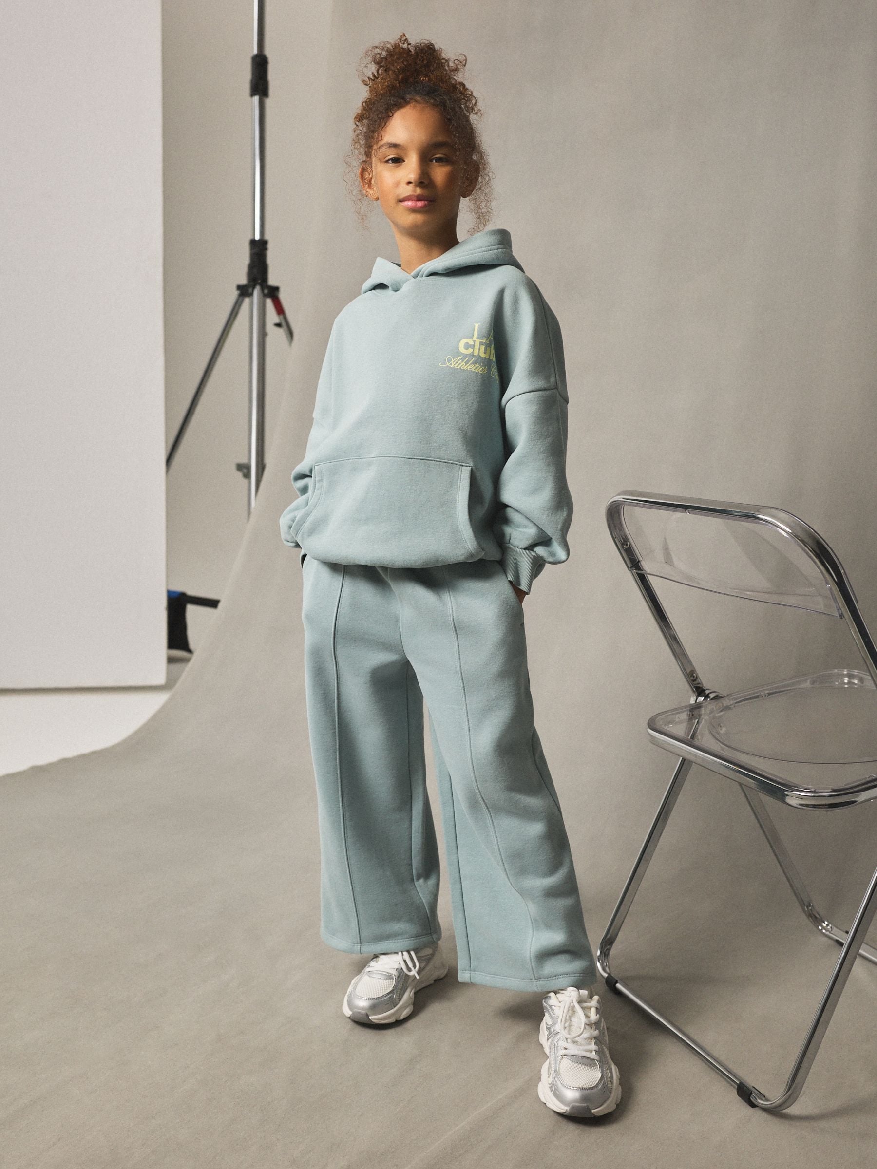 Blue Hoodie and Wide Leg Joggers Set (3-16yrs)