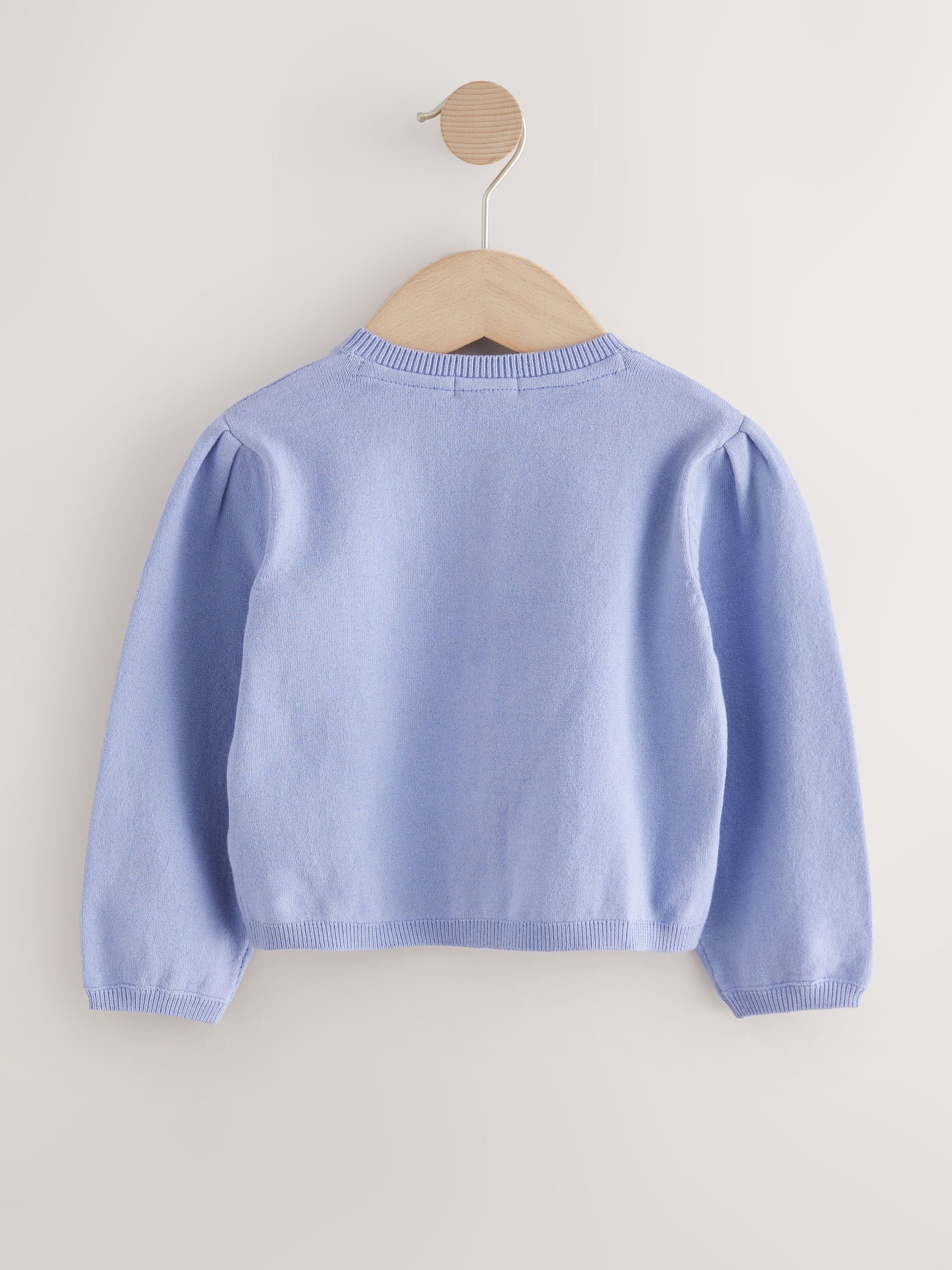 Lilac Purple Pleated Sleeve Cardigan (3mths-10yrs)