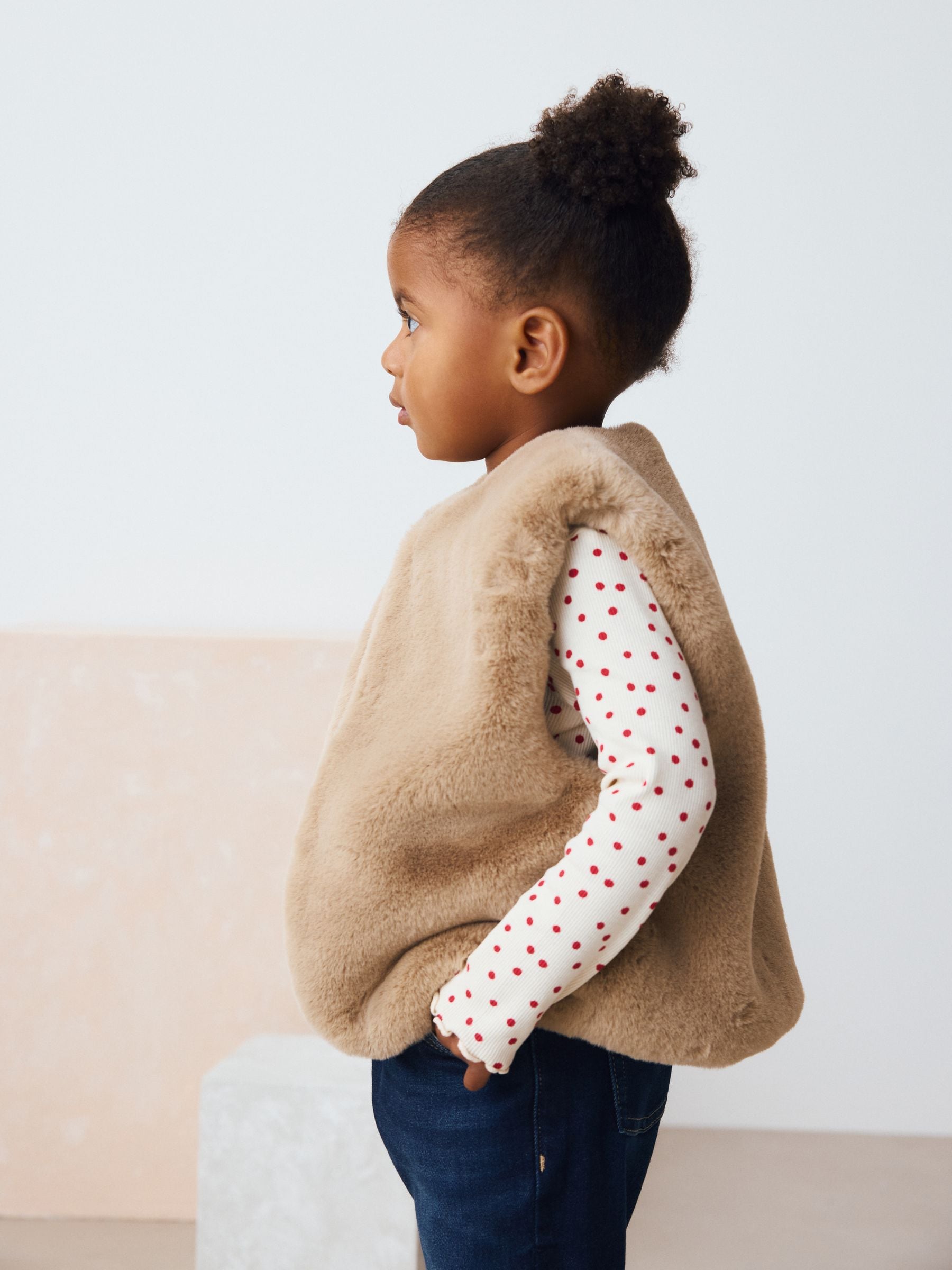 Toffee Brown Faux Fur Gilet (3mths-7yrs)