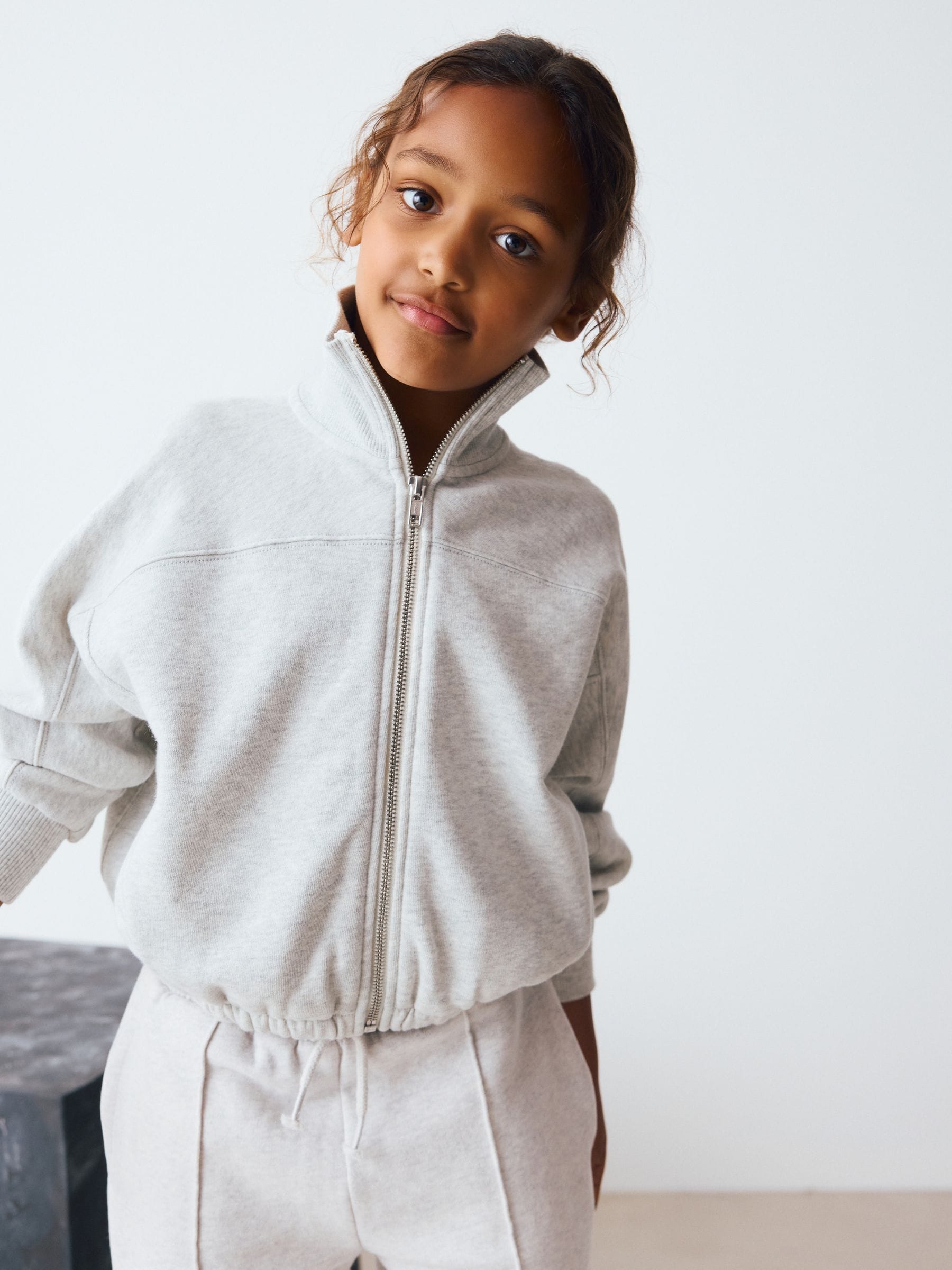 Grey Zip Through Sweat Jacket (3-16yrs)
