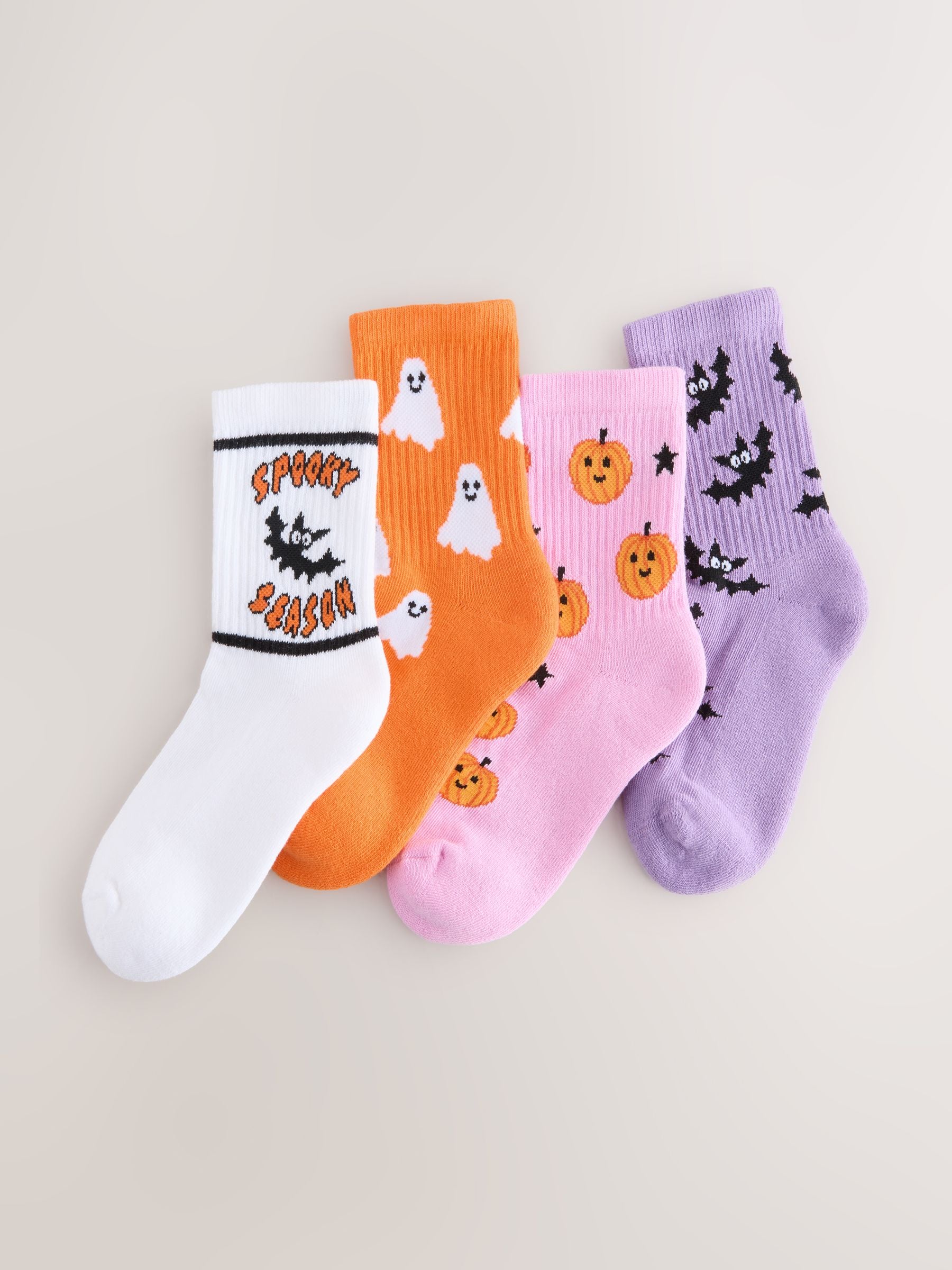 Halloween Character 4 Pack Cotton Rich Cushioned Sole Ankle Socks