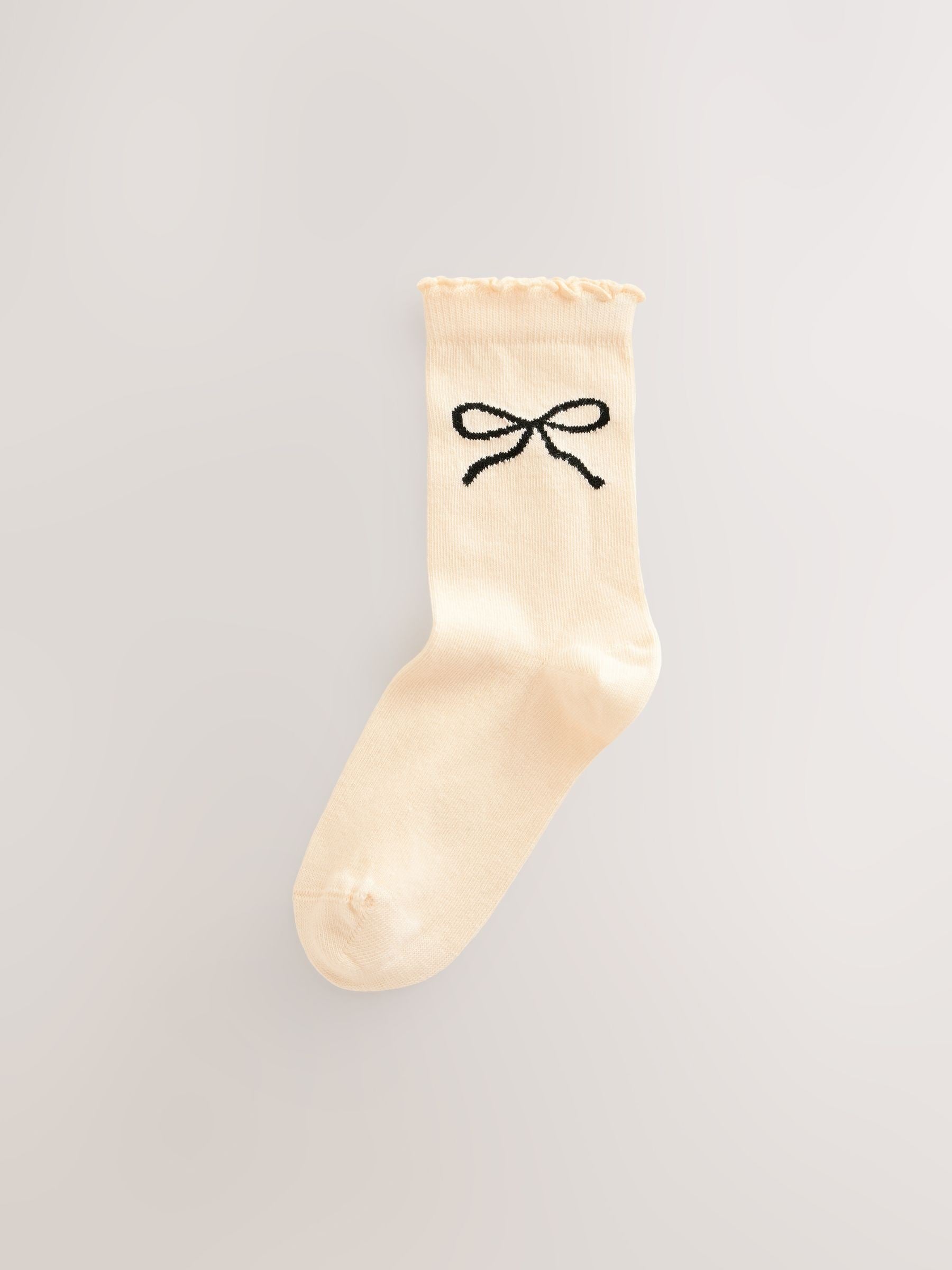 Red and Ecru Cotton Rich Bow Ankle Socks 3 Pack