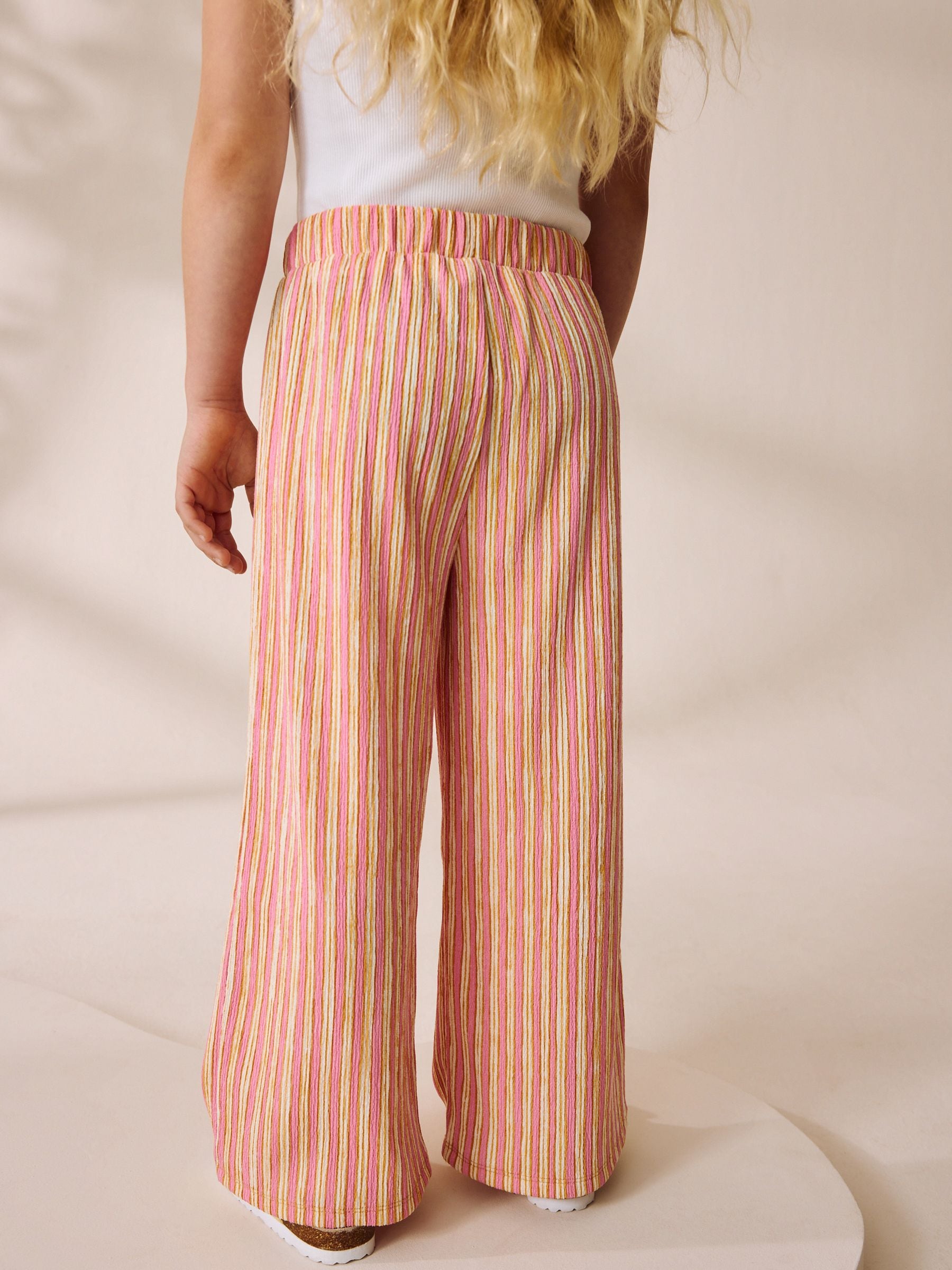 Pink Stripe Wide Leg Trousers (3-16yrs)