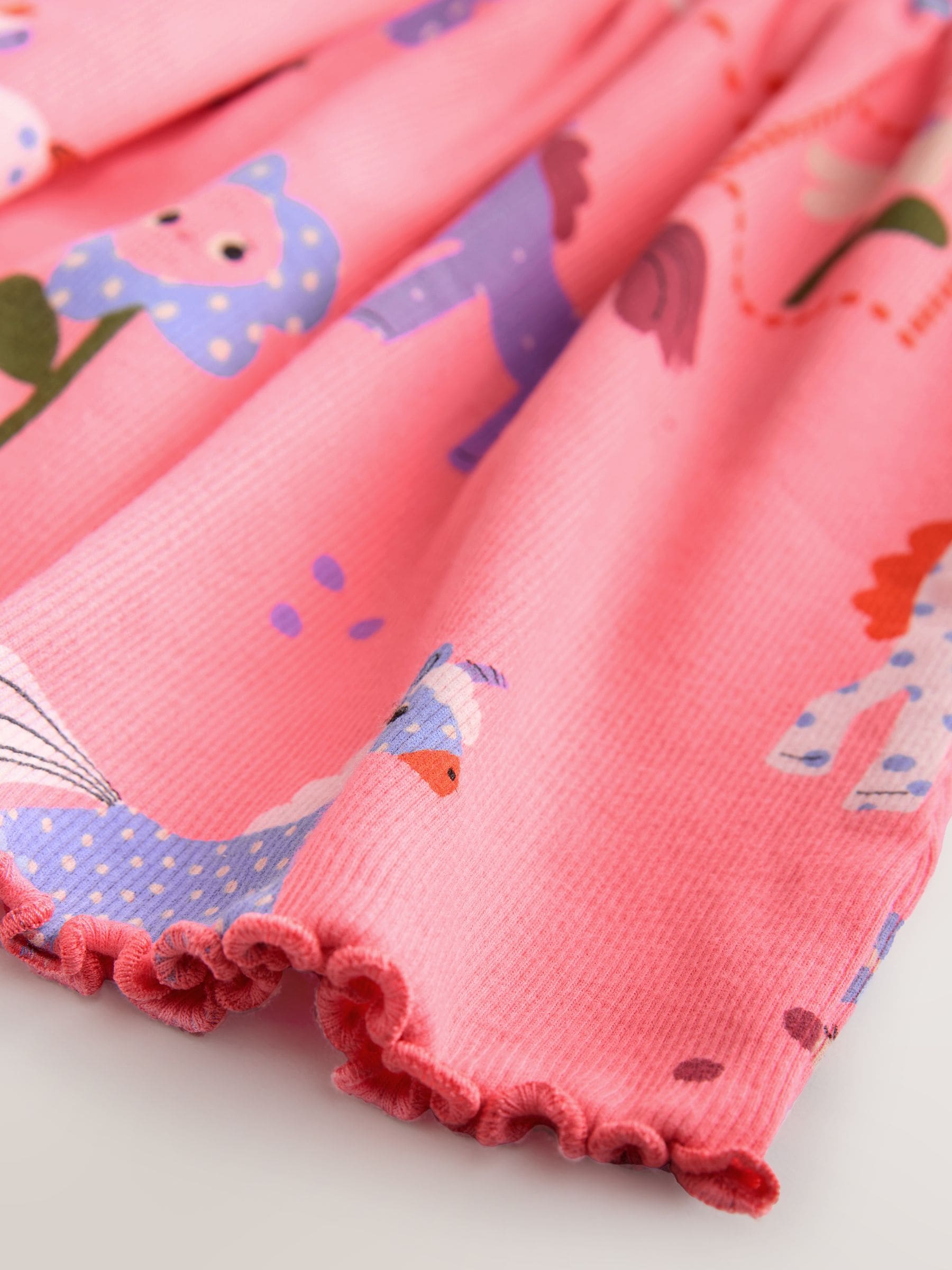 Unicorn Pink Short Sleeve Jersey Summer Dress (3mths-7yrs)