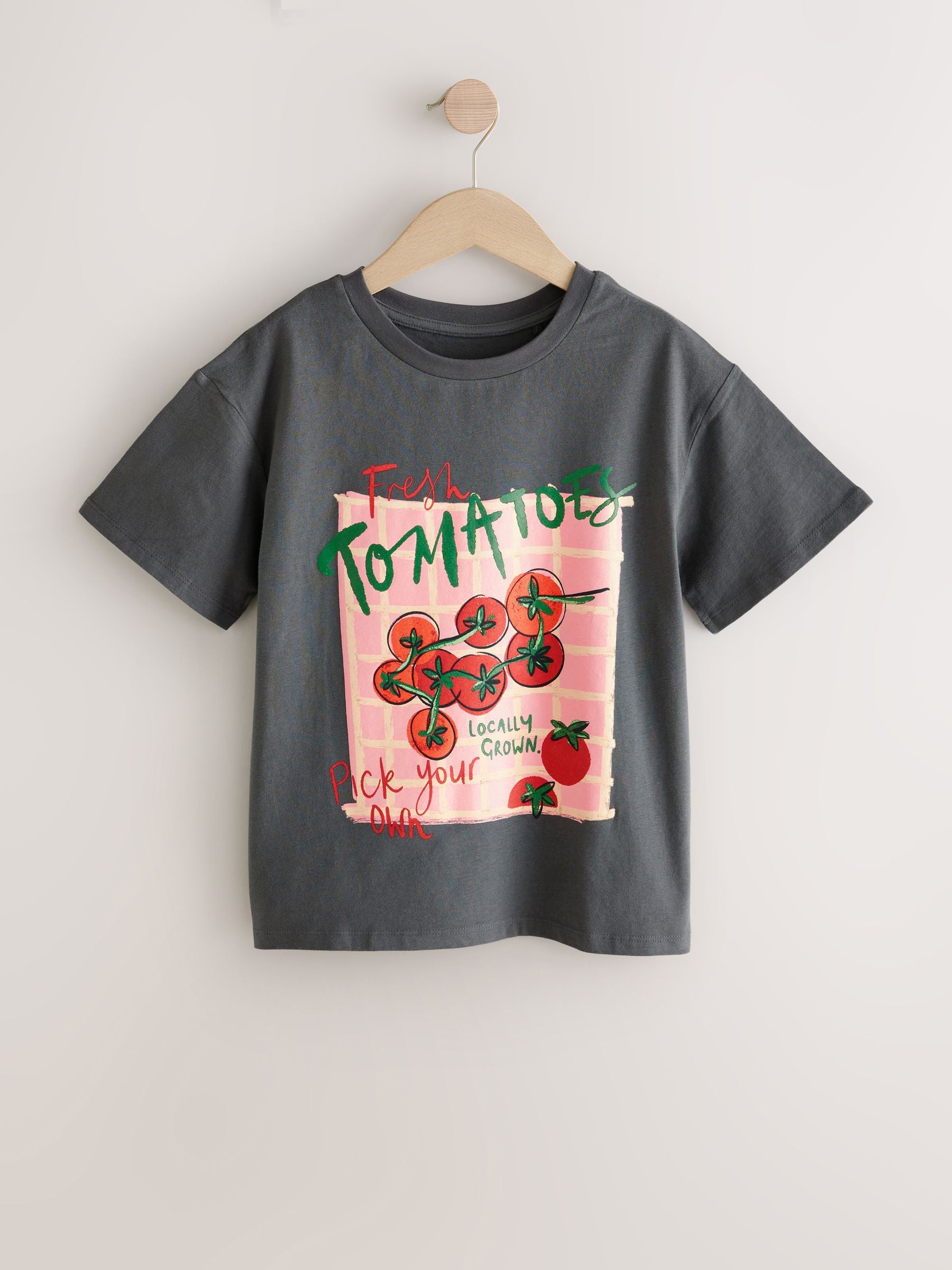 Dark Grey Oversized Graphic Print T-Shirt (5-16yrs)