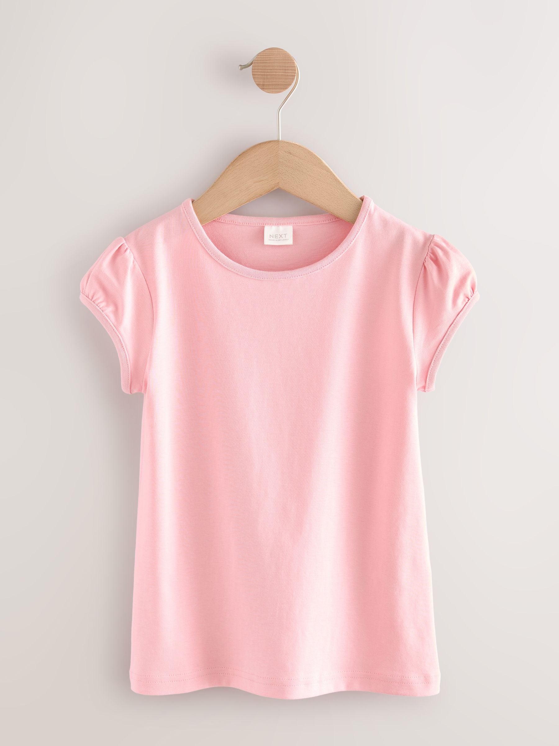Pink 2 Pack Puff Sleeve T-Shirts (3-16yrs)