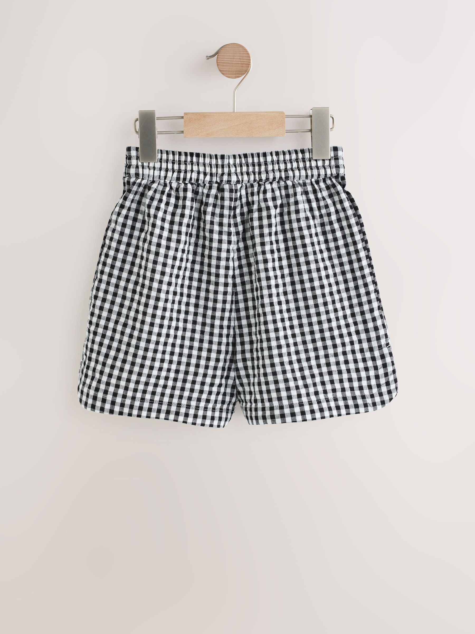 Black/White Gingham Pull On Shorts (3-16yrs)