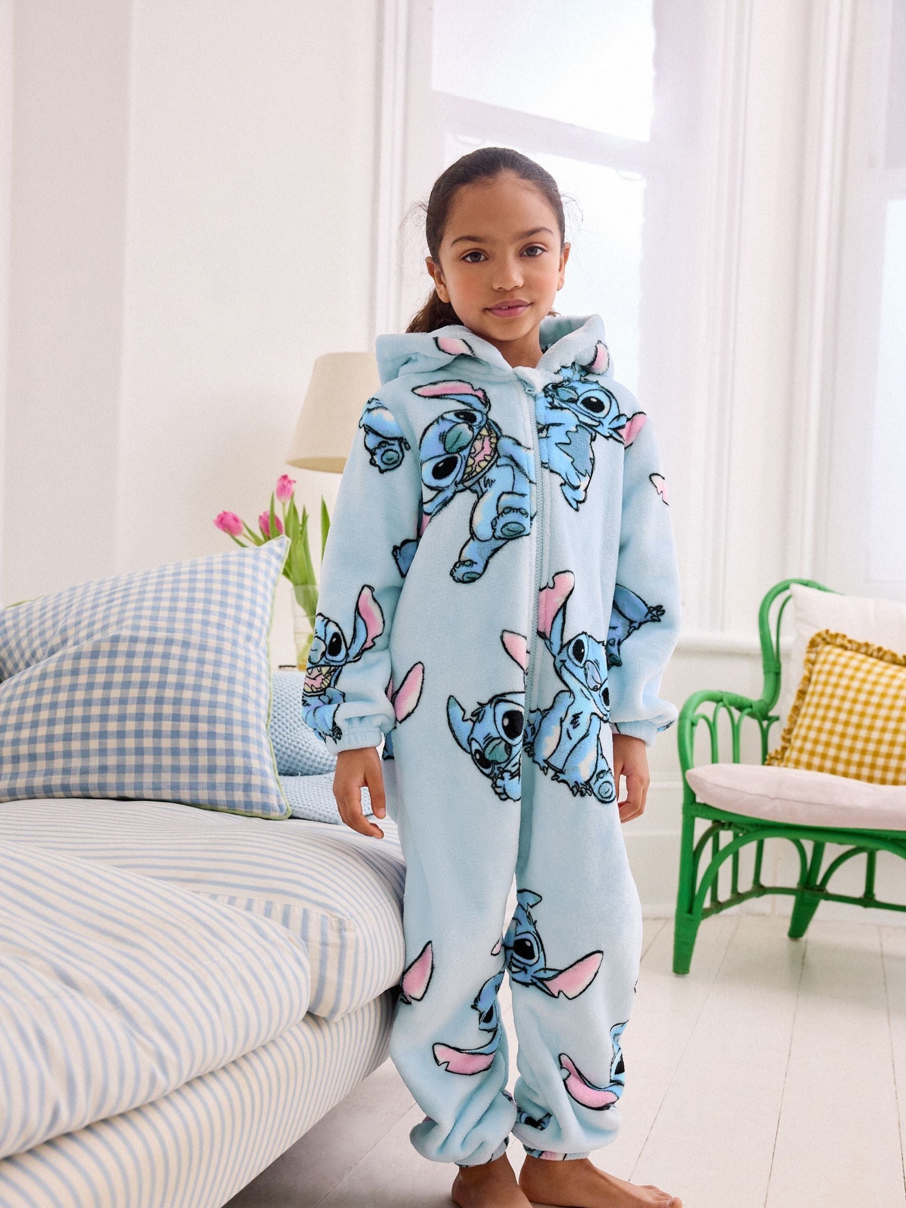 Blue Lilo & Stitch License Fleece All-In-One (3-16yrs)