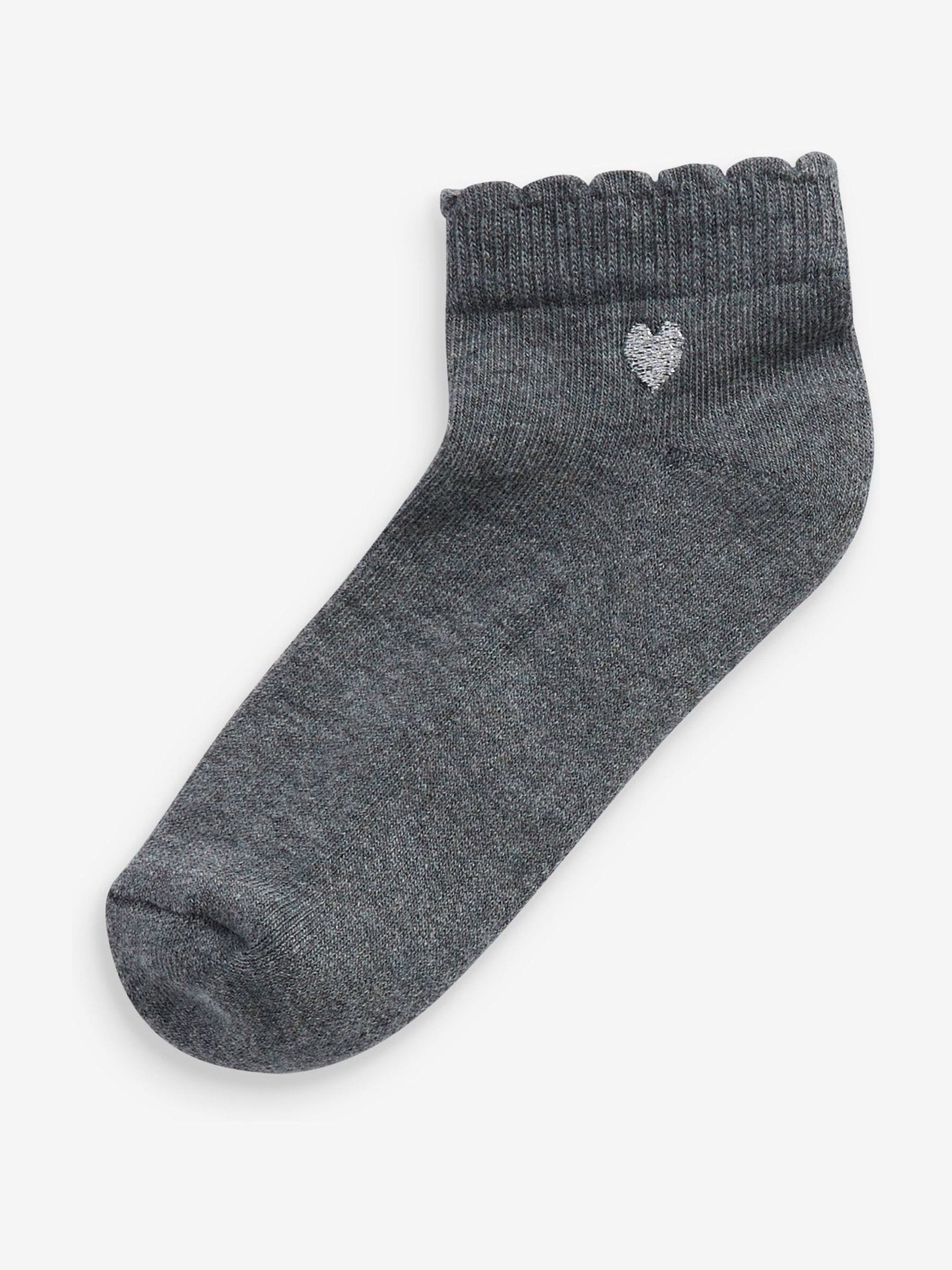 Multi 7 Pack Cotton Rich Embroidered Cushioned Sole Trainer Socks